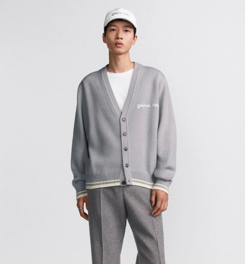 Dior o1w1db11025 443M204 Tag Cardigan in Grey Size US M / EU 48-50 / 2 - 4 Thumbnail