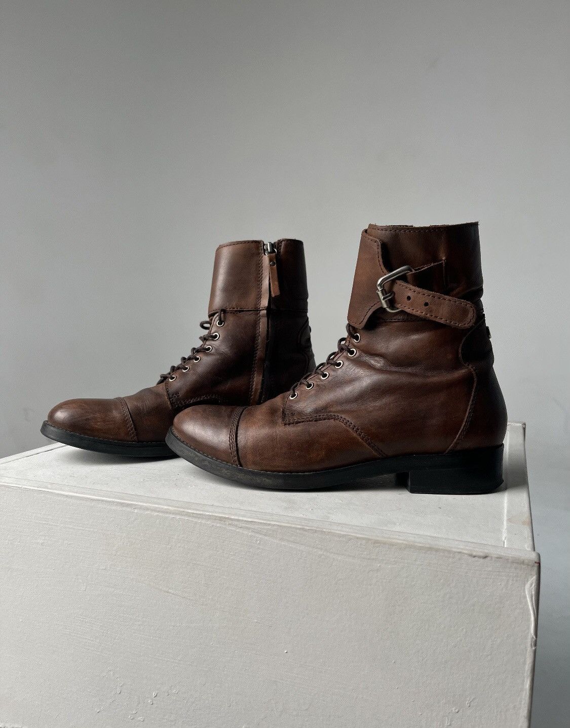 Cowboy Equipment × Diesel × Vintage Vintage diesel leather Grilz Bartack Boots Priyanka Chopra Size US 9.5 / EU 42-43 - 2 Thumbnail