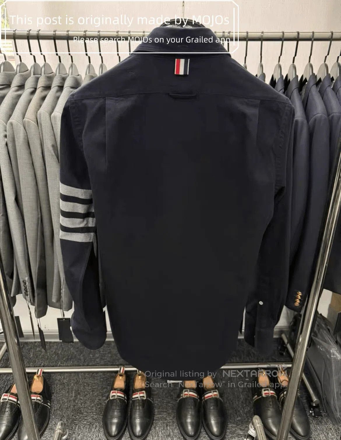 Thom Browne Sz 1 Thom Browne Four Stripe Dark Blue Fannel Shirt. Size US S / EU 44-46 / 1 - 2 Thumbnail