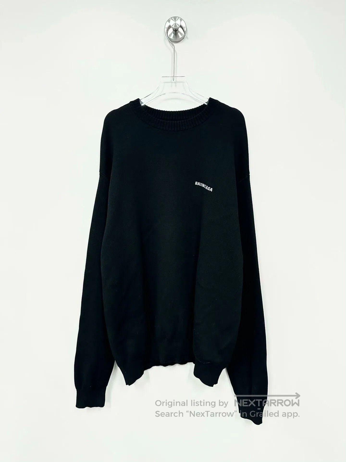 Balenciaga Balenciaga Black Logo Knit Sweater L Size. Size US L / EU 52-54 / 3 - 1 Thumbnail
