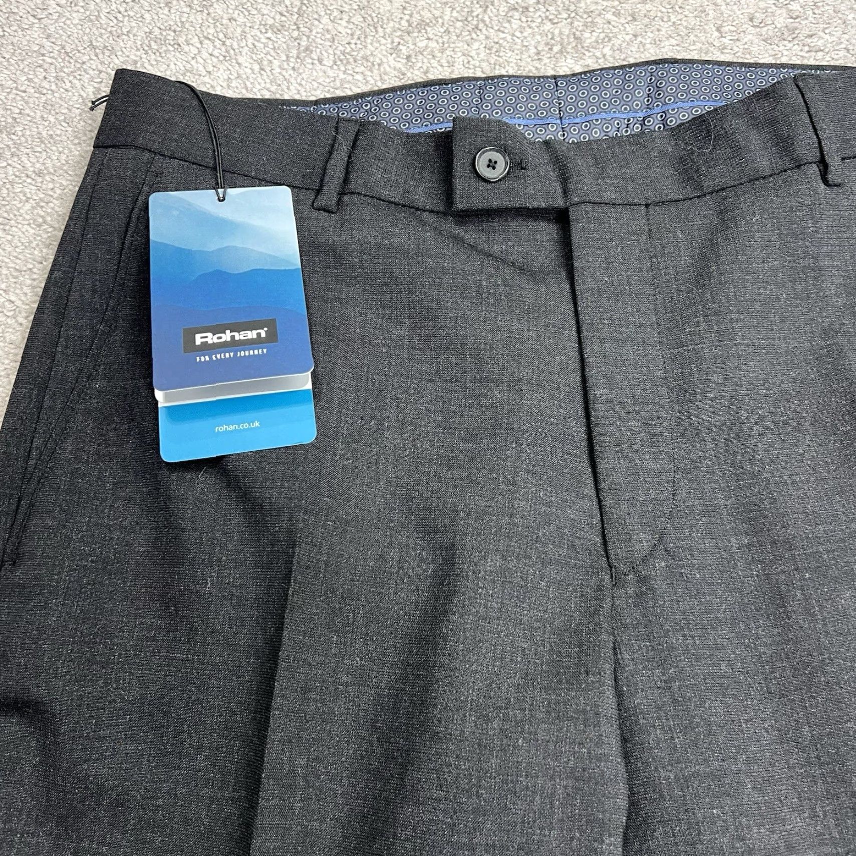 Vintage Rohan Trousers Mens 34 Charcoal Gray Wool Blend Dress Casual Envoy NWT Pockets Stretch Trousers Baggy? Size US 34 / EU 50 - 3 Thumbnail