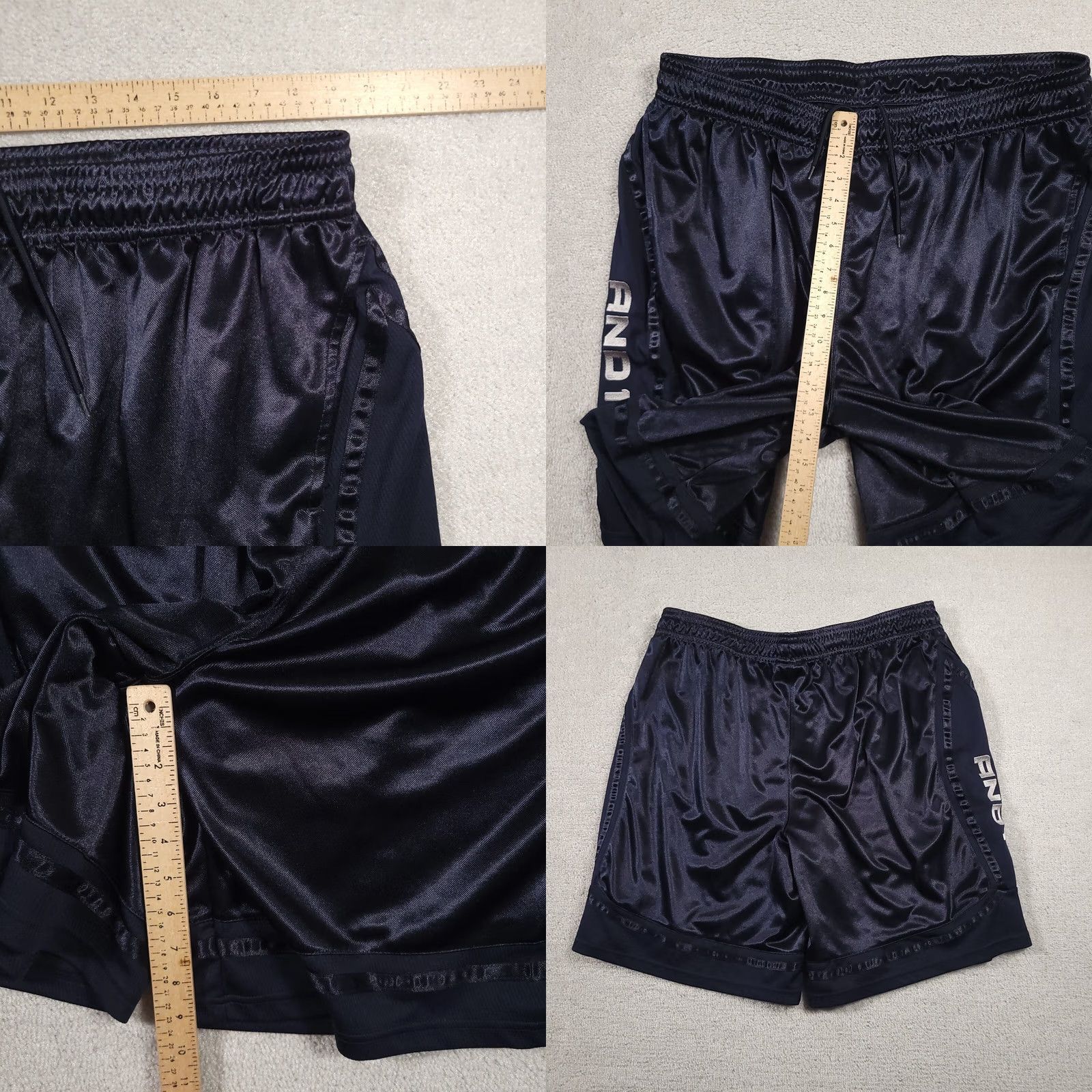 Vintage AND1 Shorts Mens 3XL Navy Blue Basketball Athletic Sport Gym Drawstring Pockets Size US 39 - 8 Thumbnail
