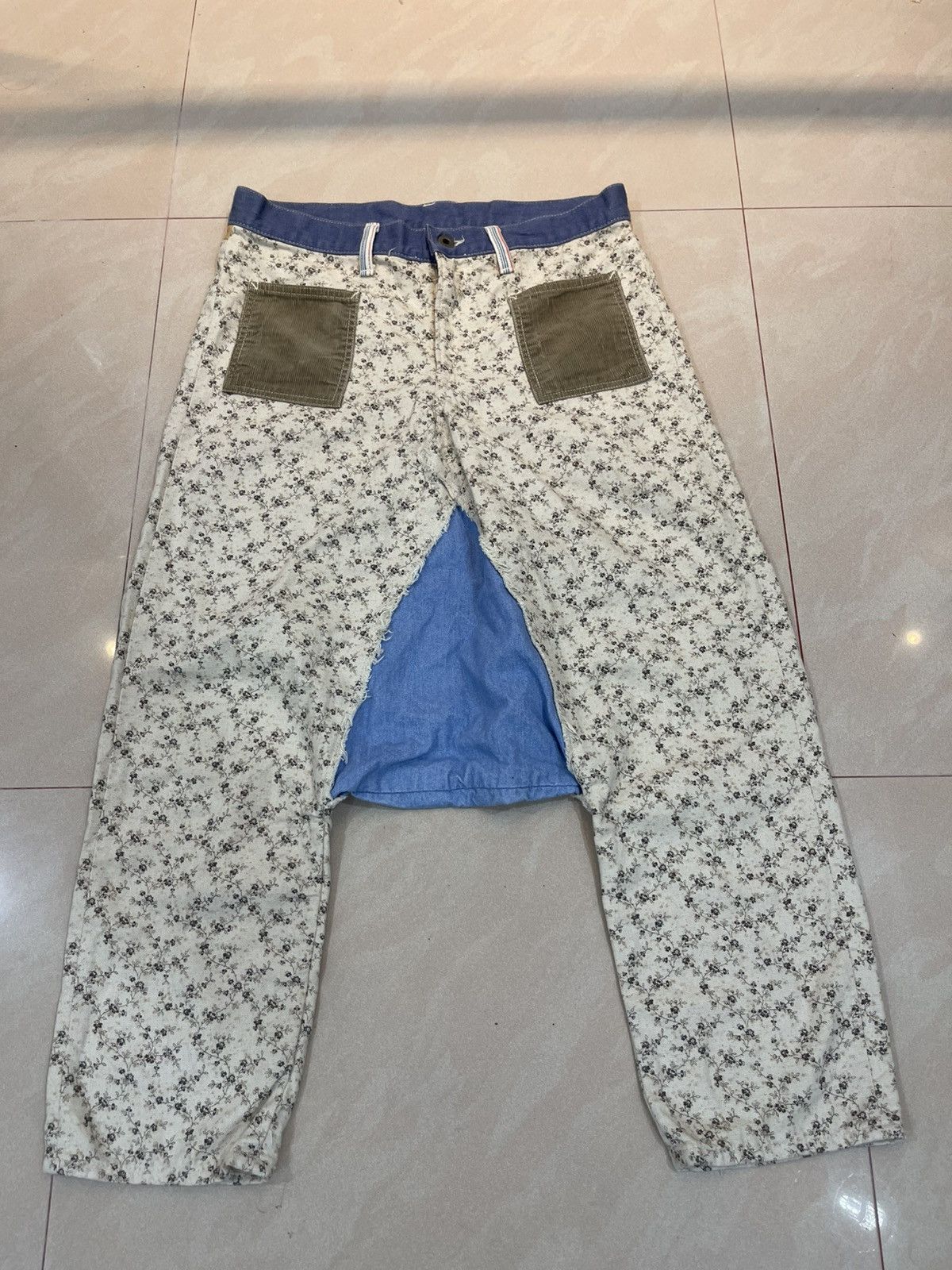 Kapital Kapital Floral Sarouel Pants Denim,All Over Pattern Size US 33 - 10 Thumbnail