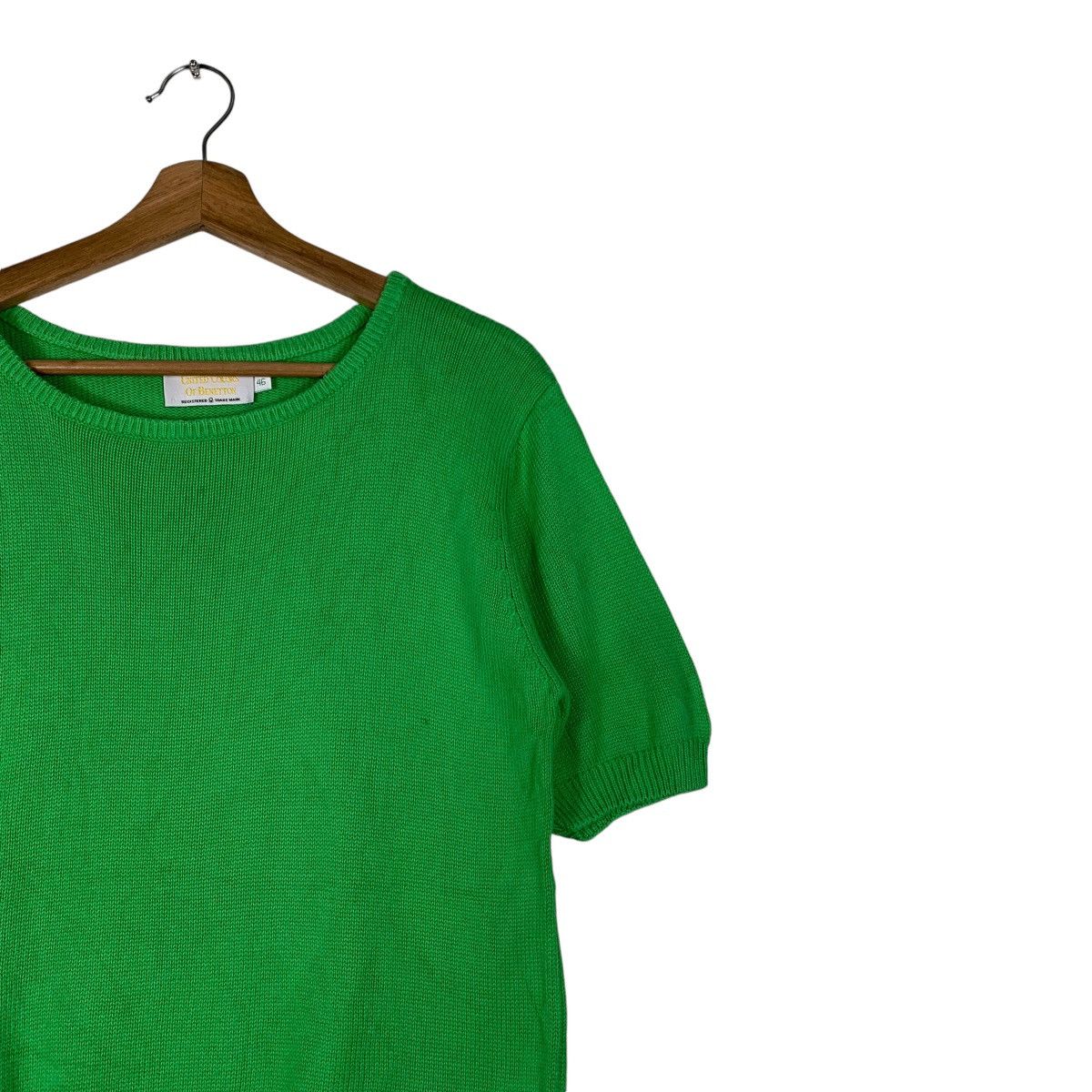 United Colors Of Benetton United Colors Benetton Short Sleeve Green Knitwear #1188-C54 Size US S / EU 44-46 / 1 - 4 Thumbnail