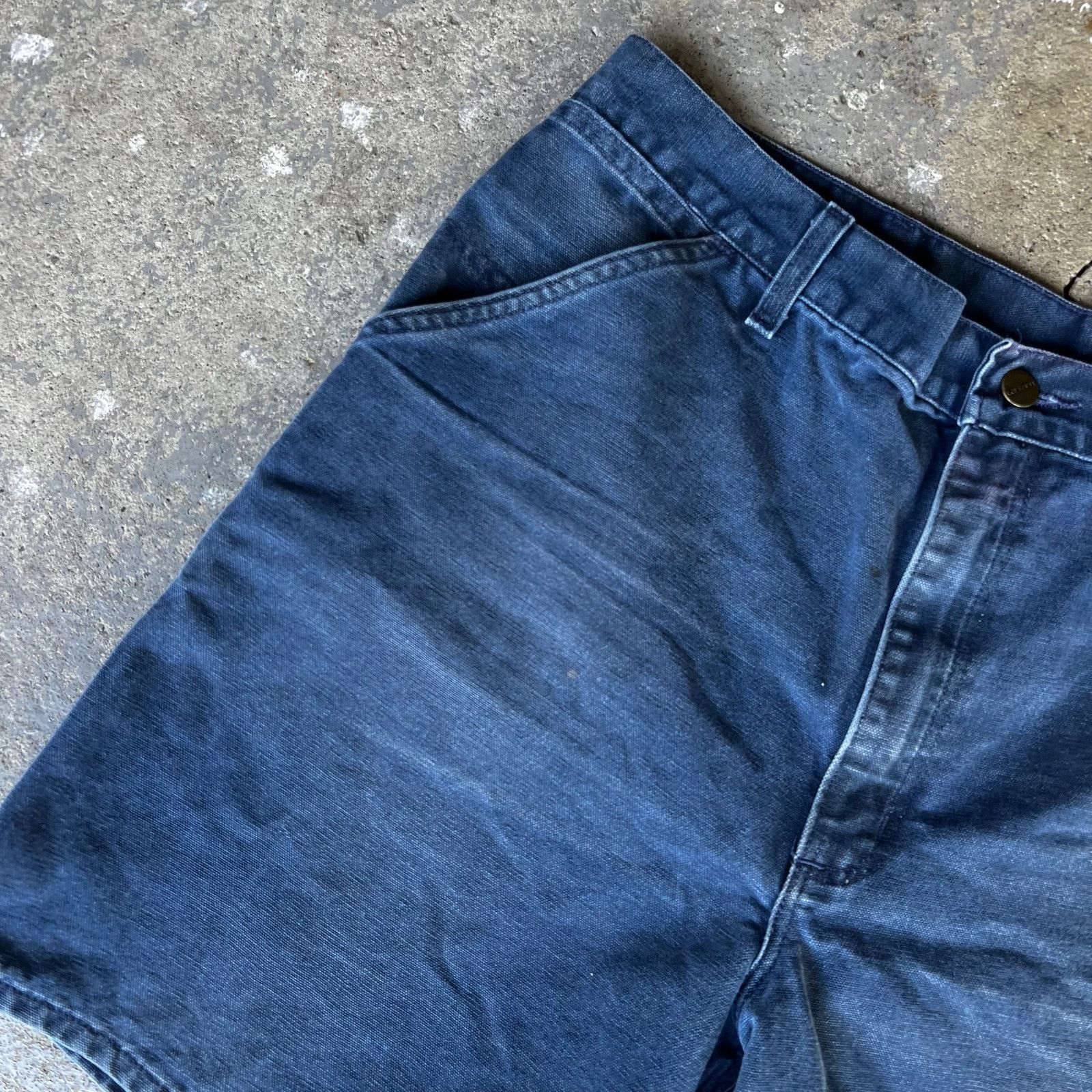 Carhartt × Vintage Carhartt B24 BLU blue work wear carpenter shorts Size US 37 - 5 Thumbnail