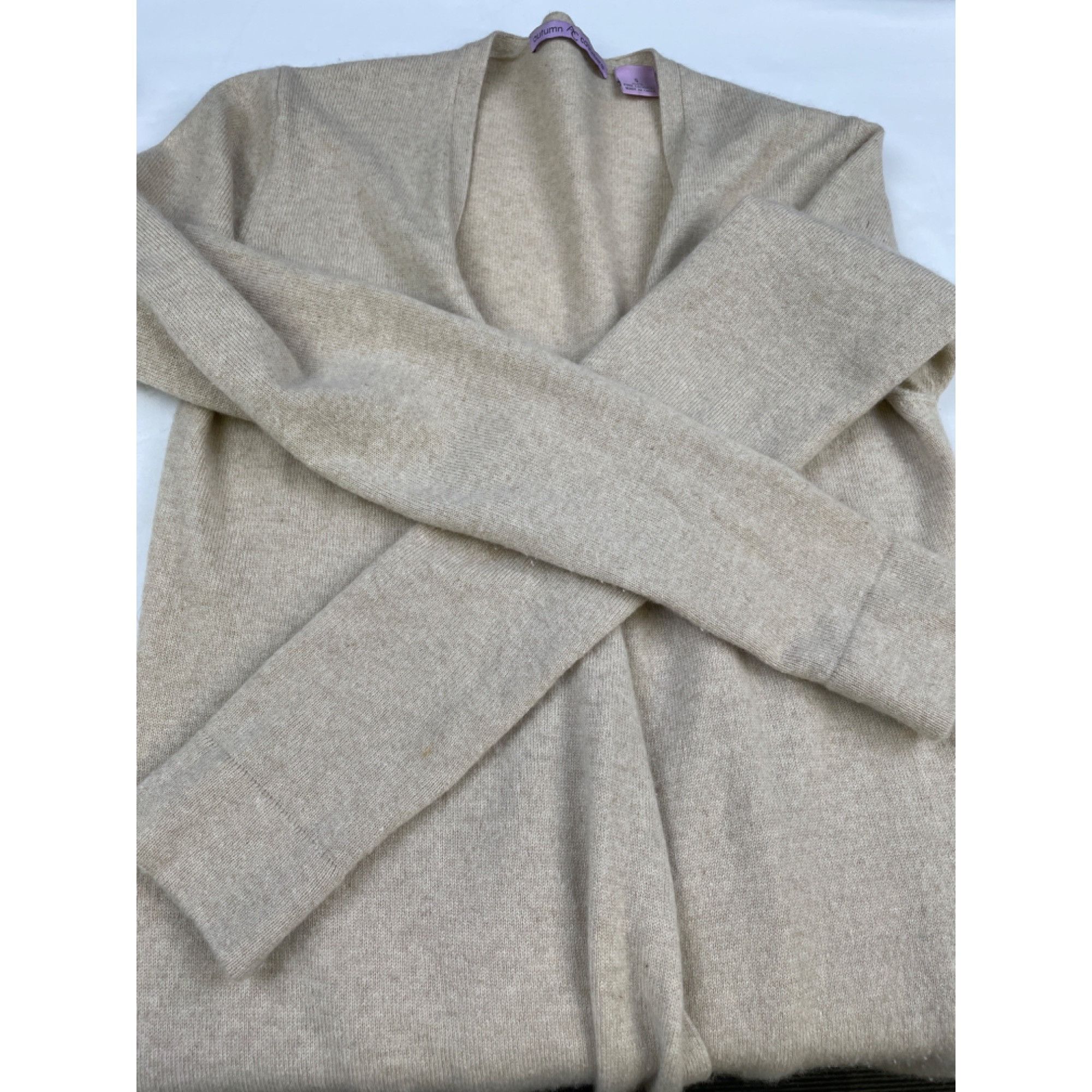 Autumn Cashmere Autumn Cashmere Cardigan 100% Cashmere Beige Long Sleeve/Swe Size S / US 4 / IT 40 - 4 Thumbnail