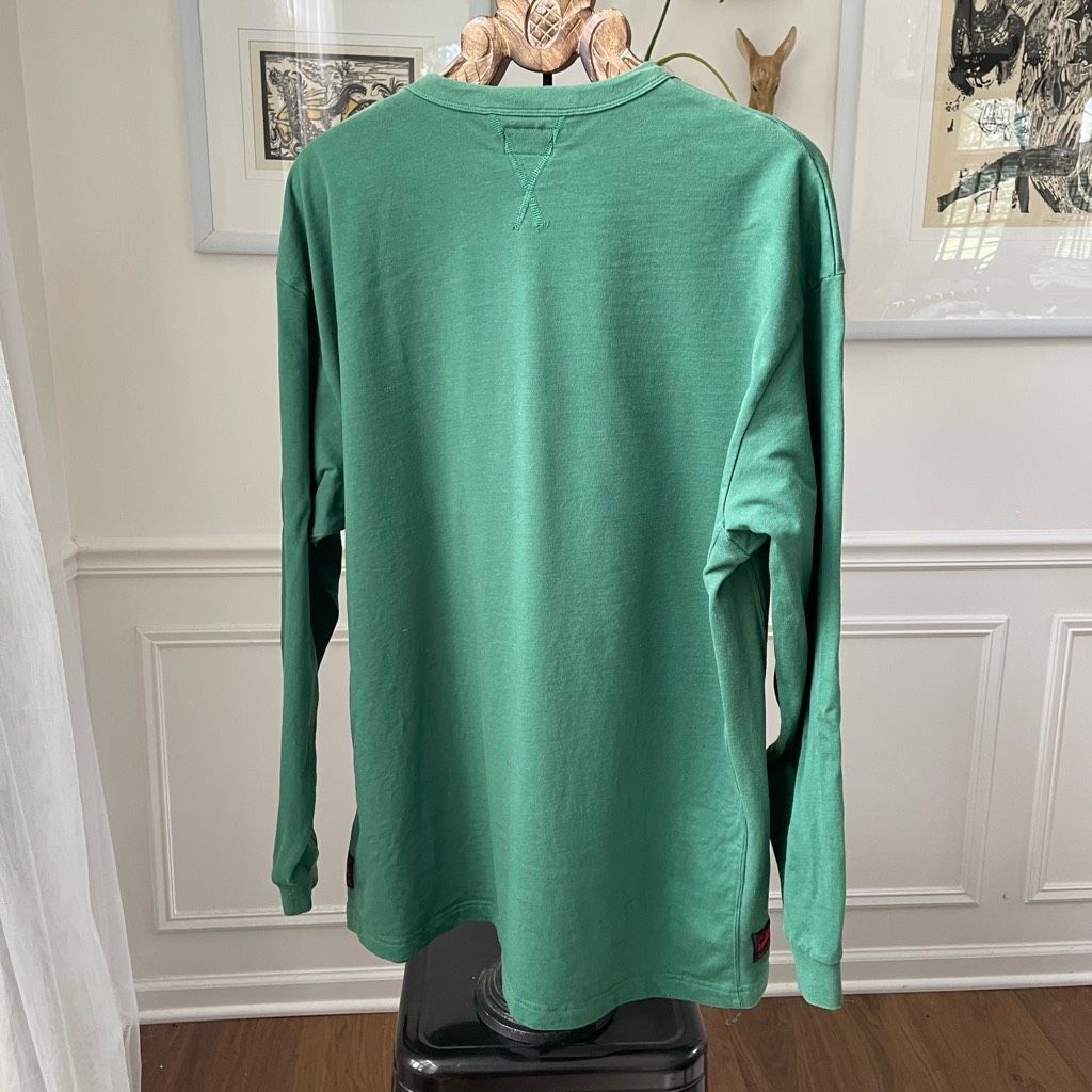Evisu Evisu Men's T-shirt Green Long Sleeve Unchangeable White Her Size US XXL / EU 58 / 5 - 7 Thumbnail
