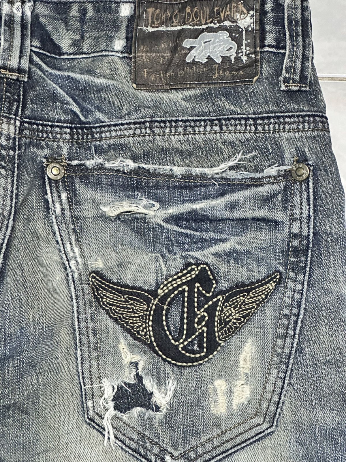 Japanese Brand Tokyo Boulevard Vintage Distressed Embroidered Baggy Faded Size US 32 / EU 48 - 7 Thumbnail