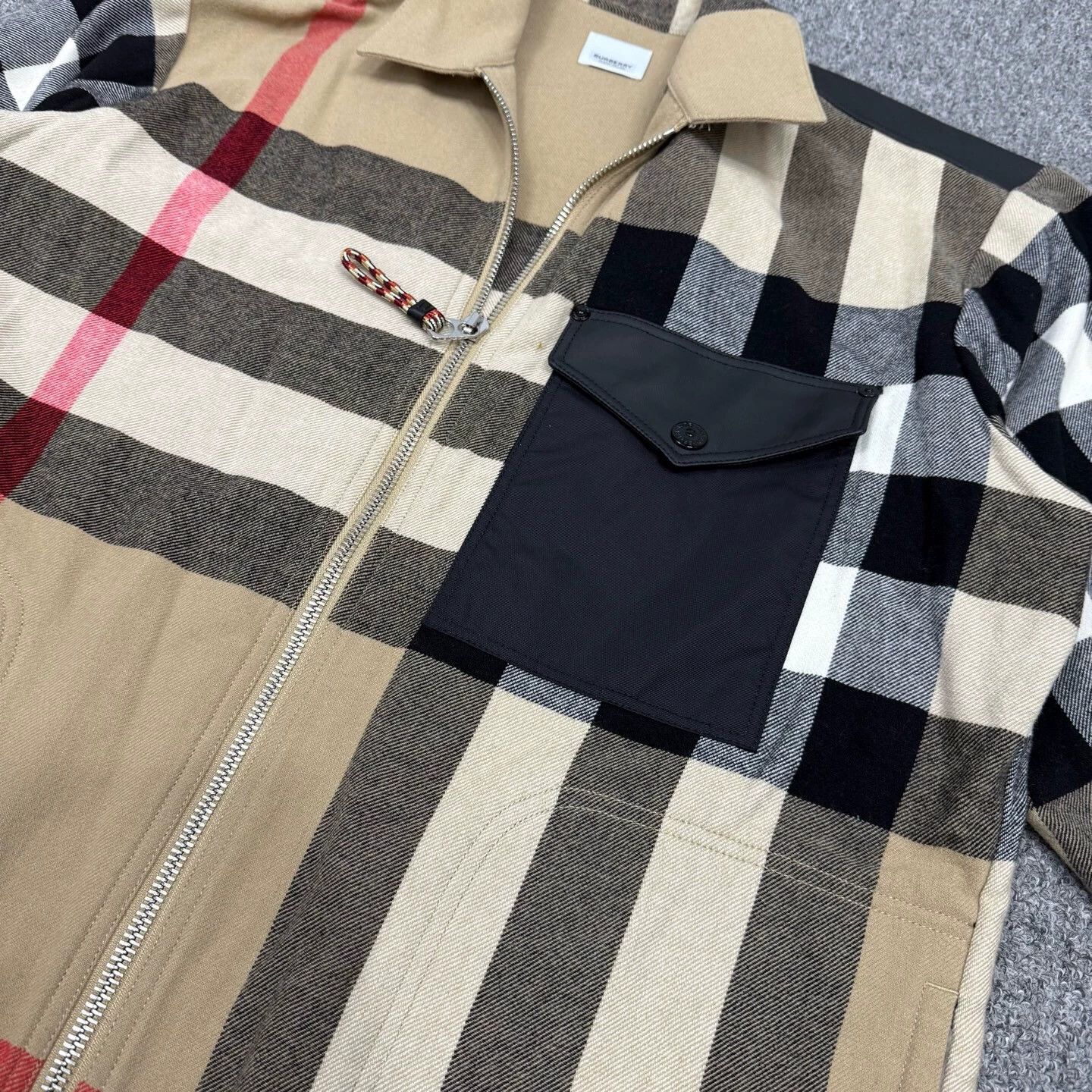 Burberry Burberry check wool leather jacket L 99 new Size L / US 10 / IT 46 - 3 Thumbnail