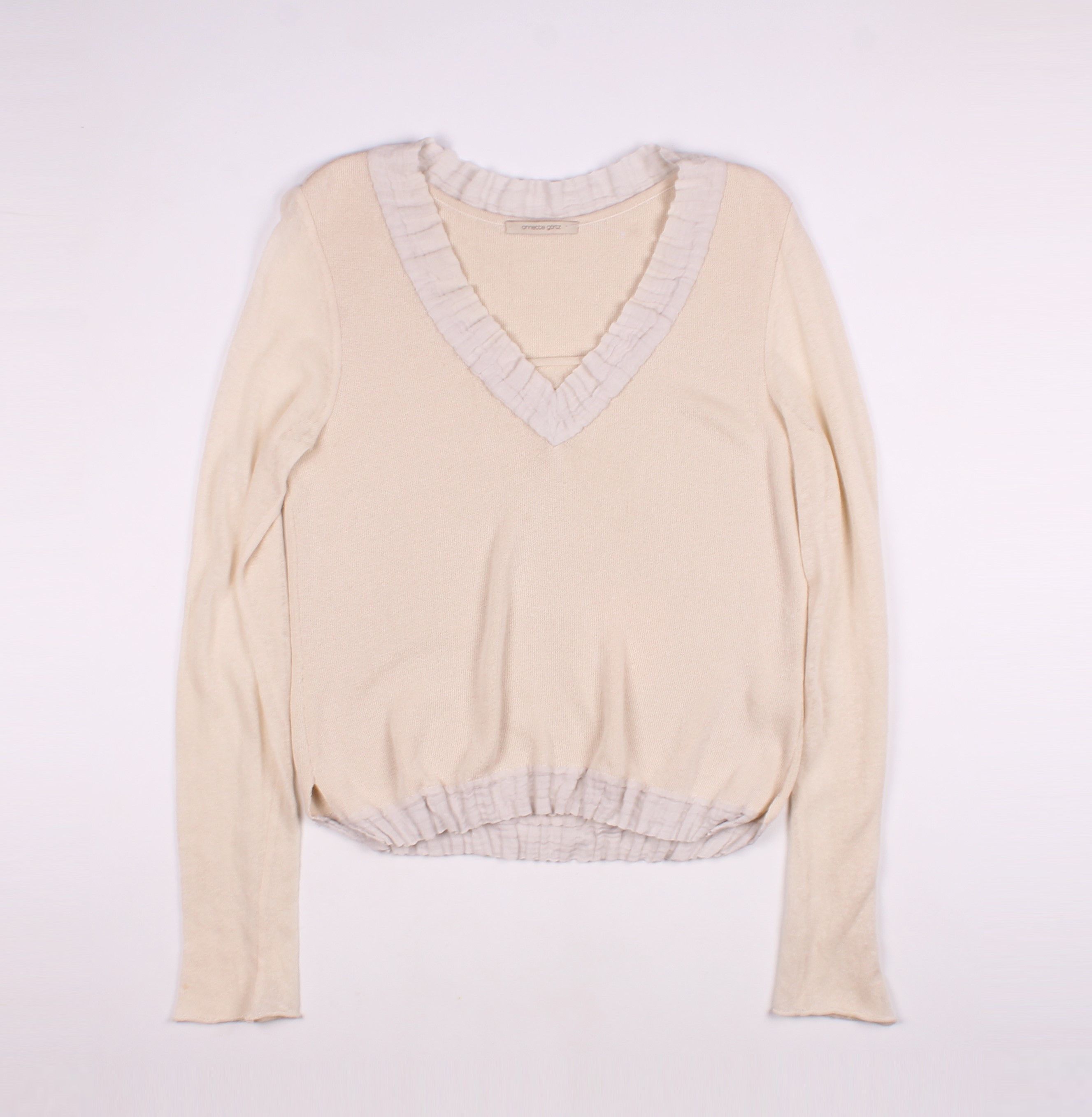Annette Gortz Annette Gortz Cream Knit Long Sleeve Jumper Size L / US 10 / IT 46 - 4 Thumbnail
