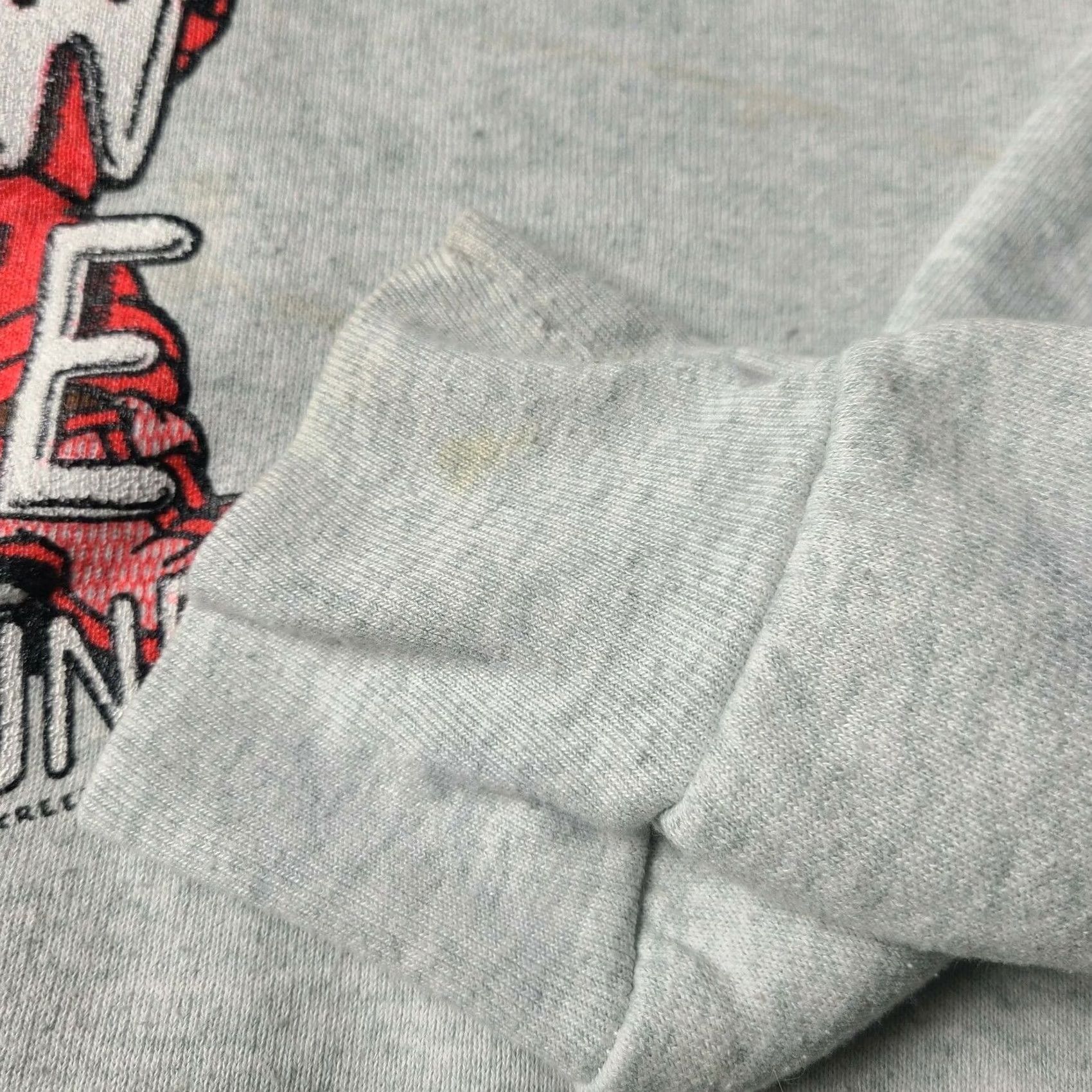 Fruit Of The Loom VINTAGE Fruit of the Loom 90s Teddy Bear Sweatshirt Men 2XL Gray Crew Neck Pullover Cotton Blend Graphic Print Sweatshirt Mens 90s Theme Size US XXL / EU 58 / 5 - 5 Thumbnail