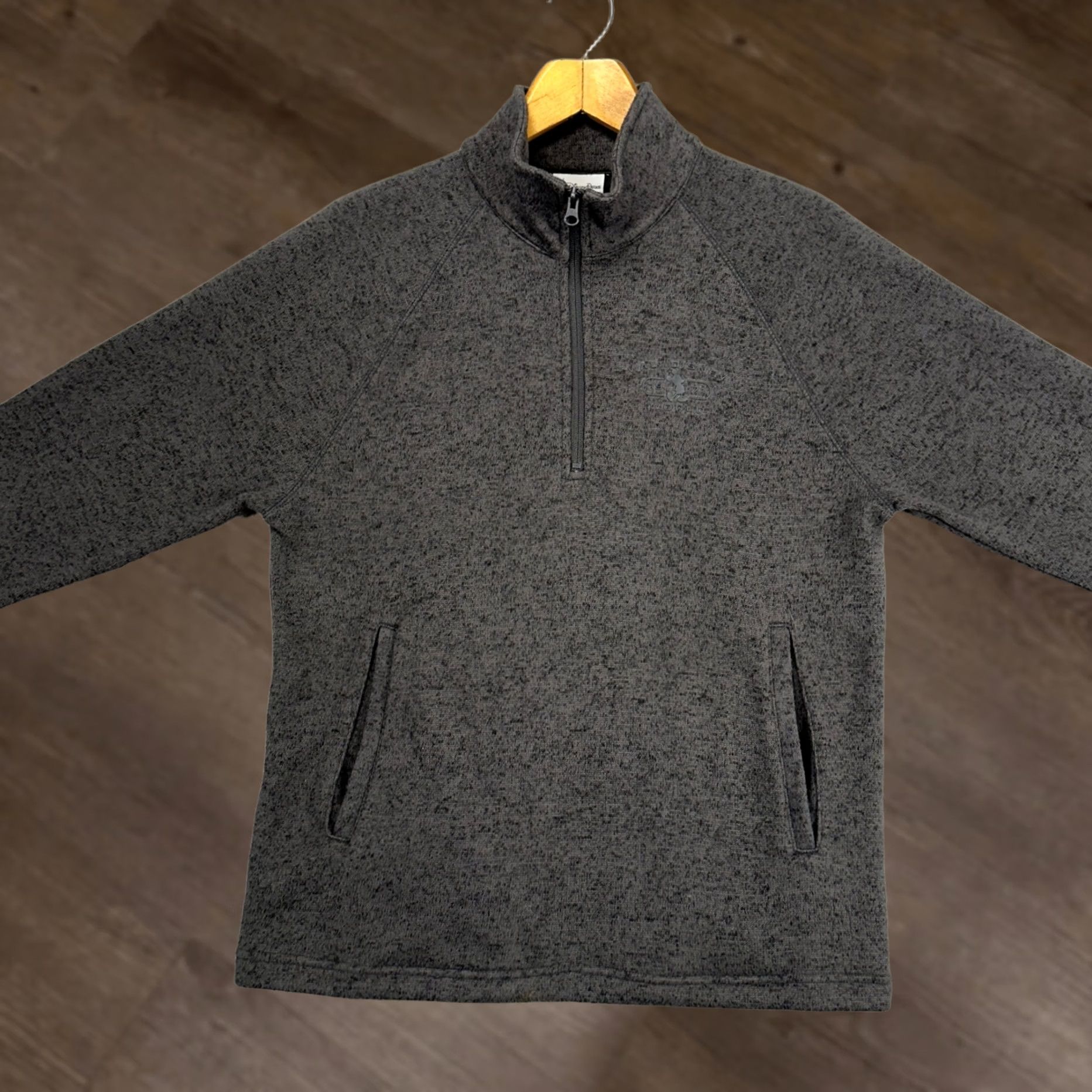 Disney Disney Disney Parks Mens Pullover Sweater Small Dark Grey Quarter Zip Pocket Athletic Shirt Size US S / EU 44-46 / 1 - 1 Thumbnail