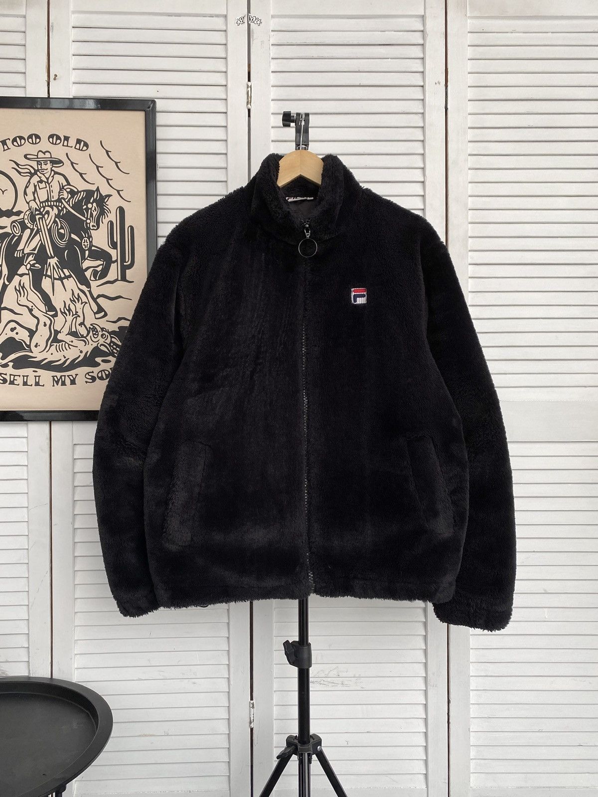 Fila Vintage FILA Sherpa Fleece Jacket Big Back Logo Oversized Size US M / EU 48-50 / 2 - 1 Thumbnail