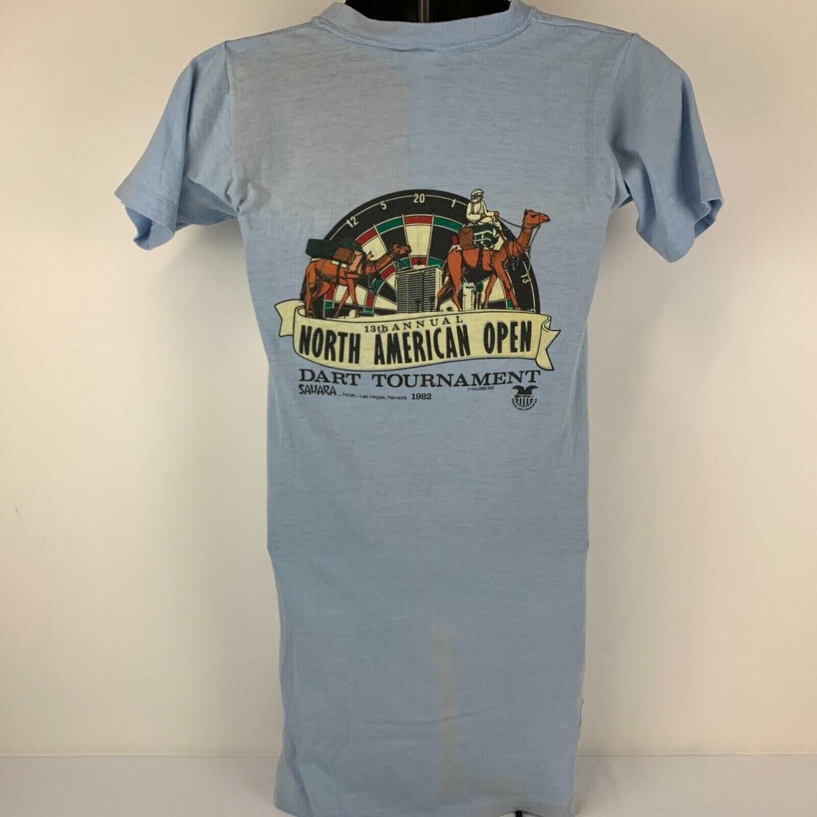 Vintage Vintage 80s Dart Tournament Las Vegas T Shirt Casino Blue XS Size US XS / EU 42 / 0 - 3 Thumbnail