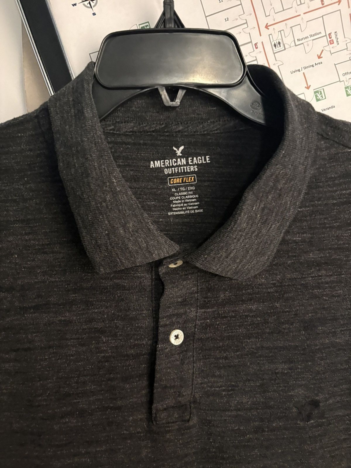American Eagle Outfitters American Eagle Outfitters Core Flex Dark Gray Polo Size XL Size US XL / EU 56 / 4 - 7 Thumbnail