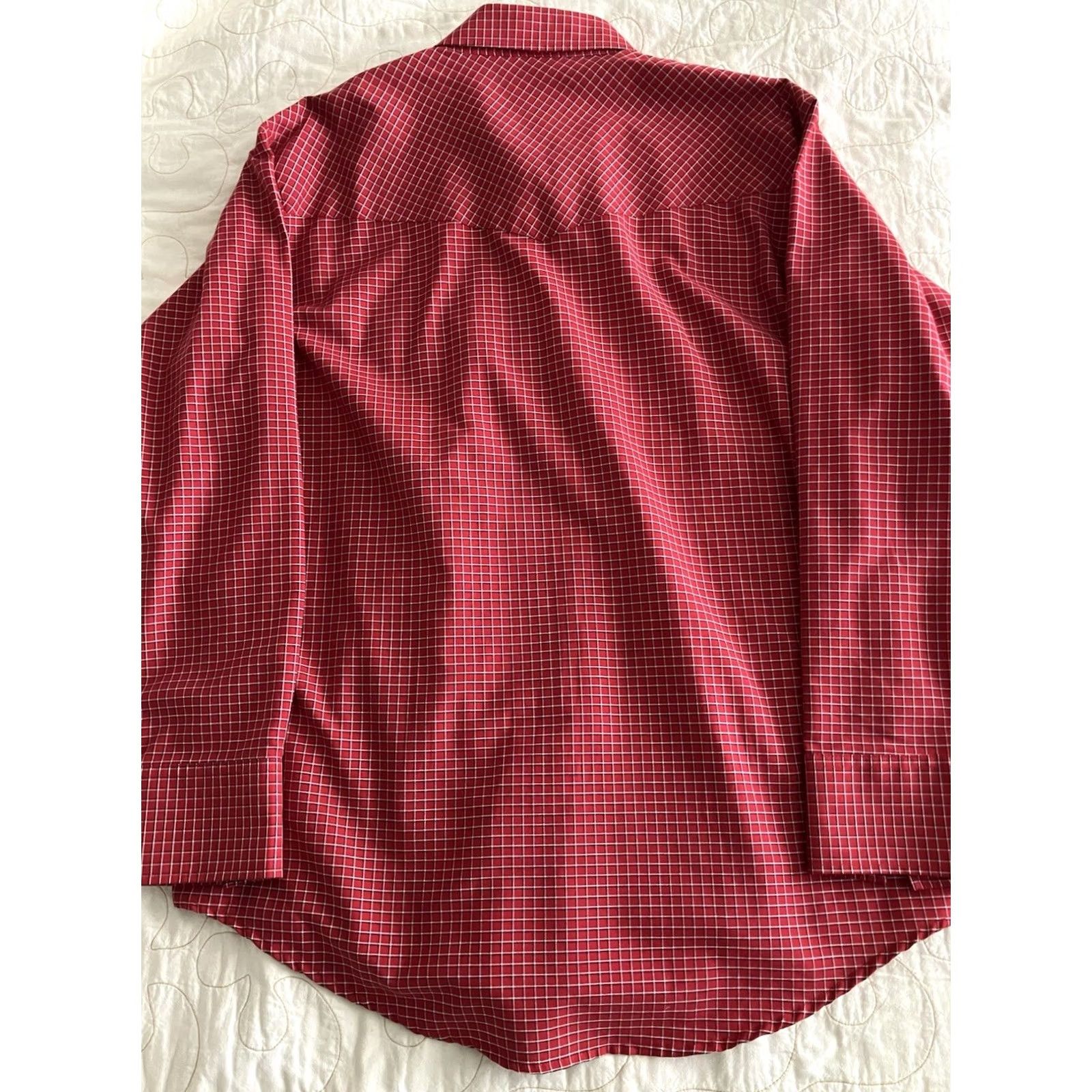 Vintage Ely Cattleman Western Shirt Mens 17/35 Red Windowpane Pearl Snap Cowboy Shirt Size US XL / EU 56 / 4 - 6 Thumbnail