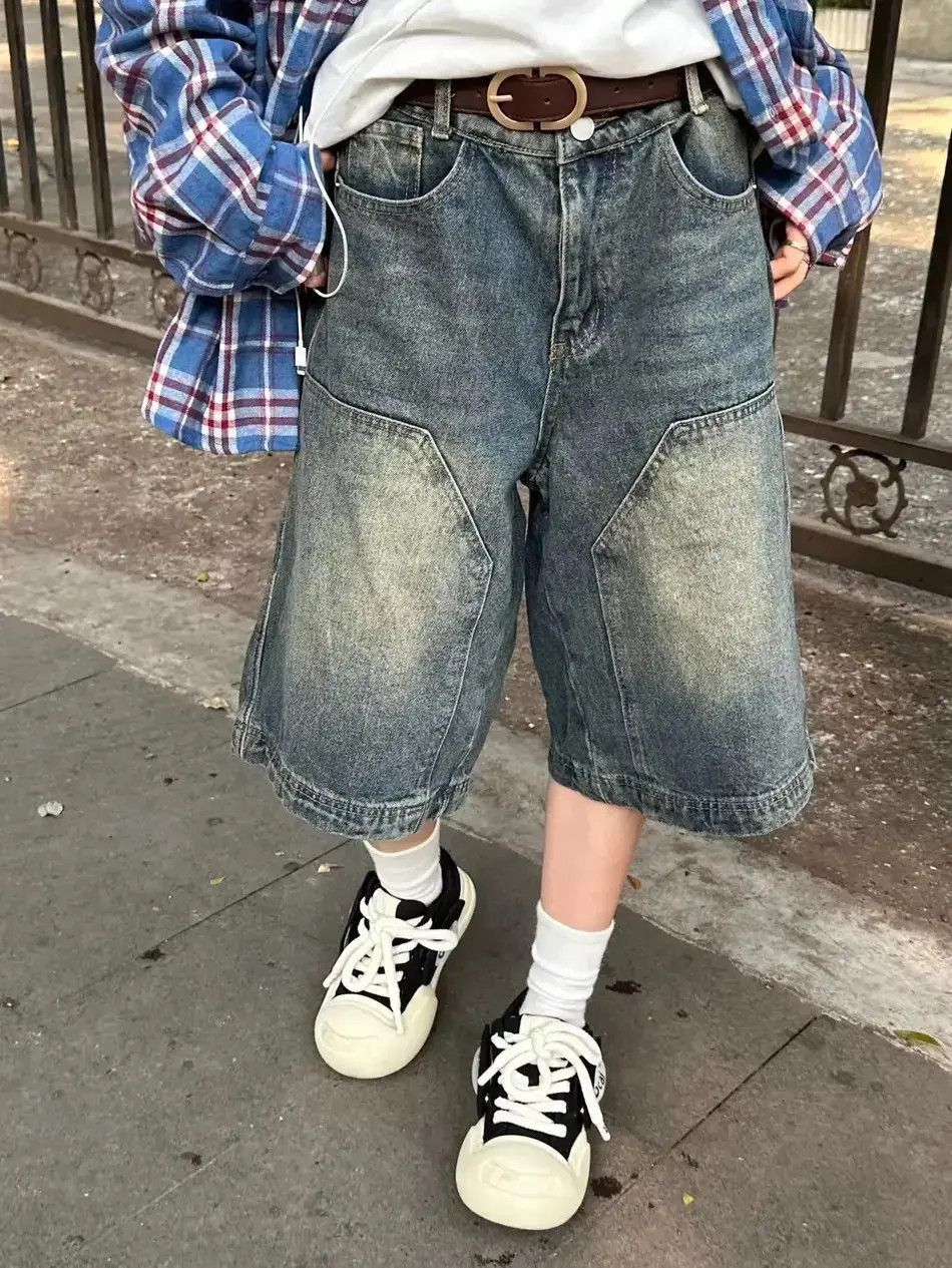 Japanese Brand Streetwear Retro Washed Blue Straight Jorts Shorts Size US 32 / EU 48 - 5 Thumbnail