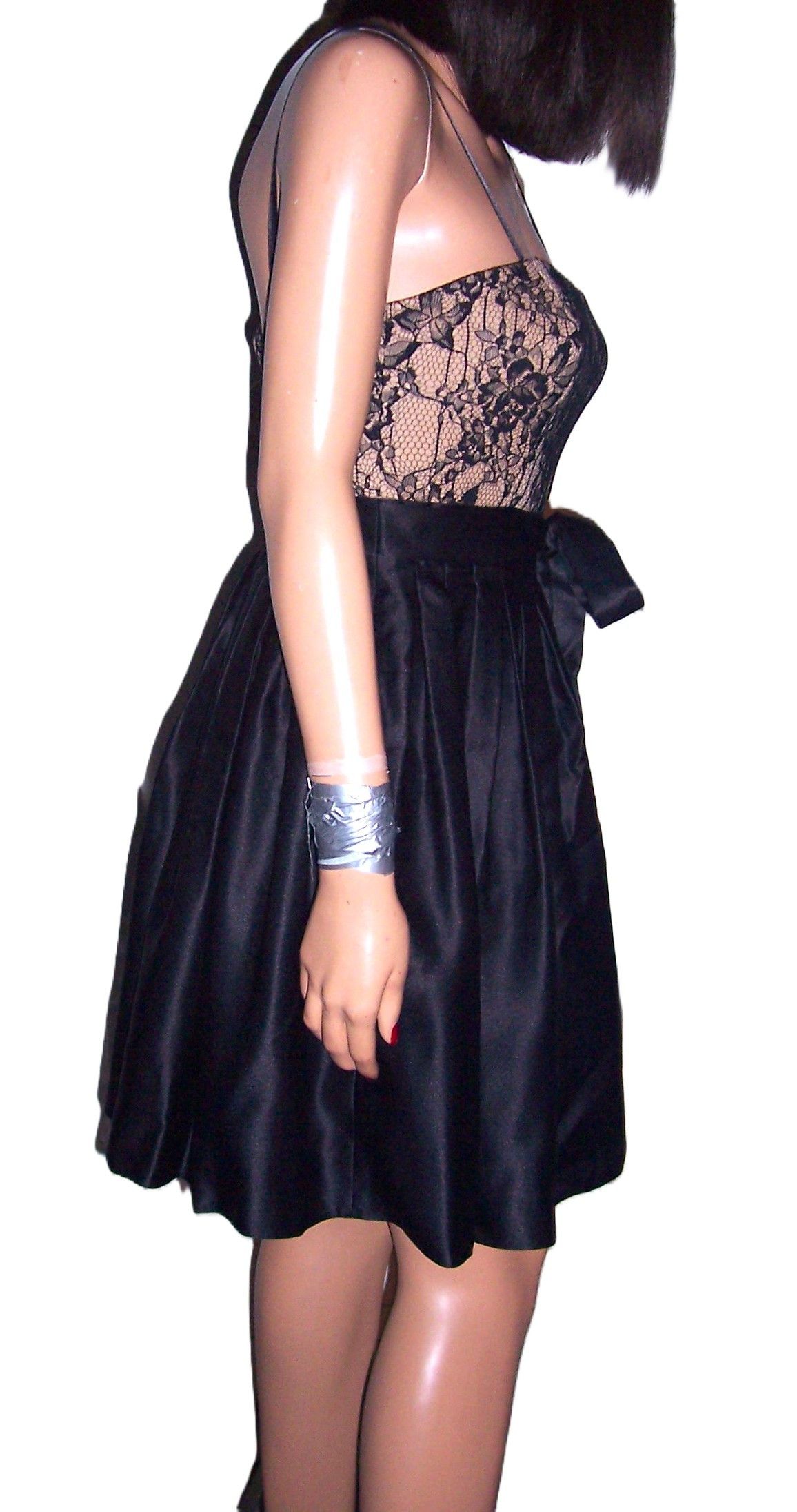 Other Aidan Mattox Black Beige Floral Lace Dress 4 Size S / US 4 / IT 40 - 7 Thumbnail