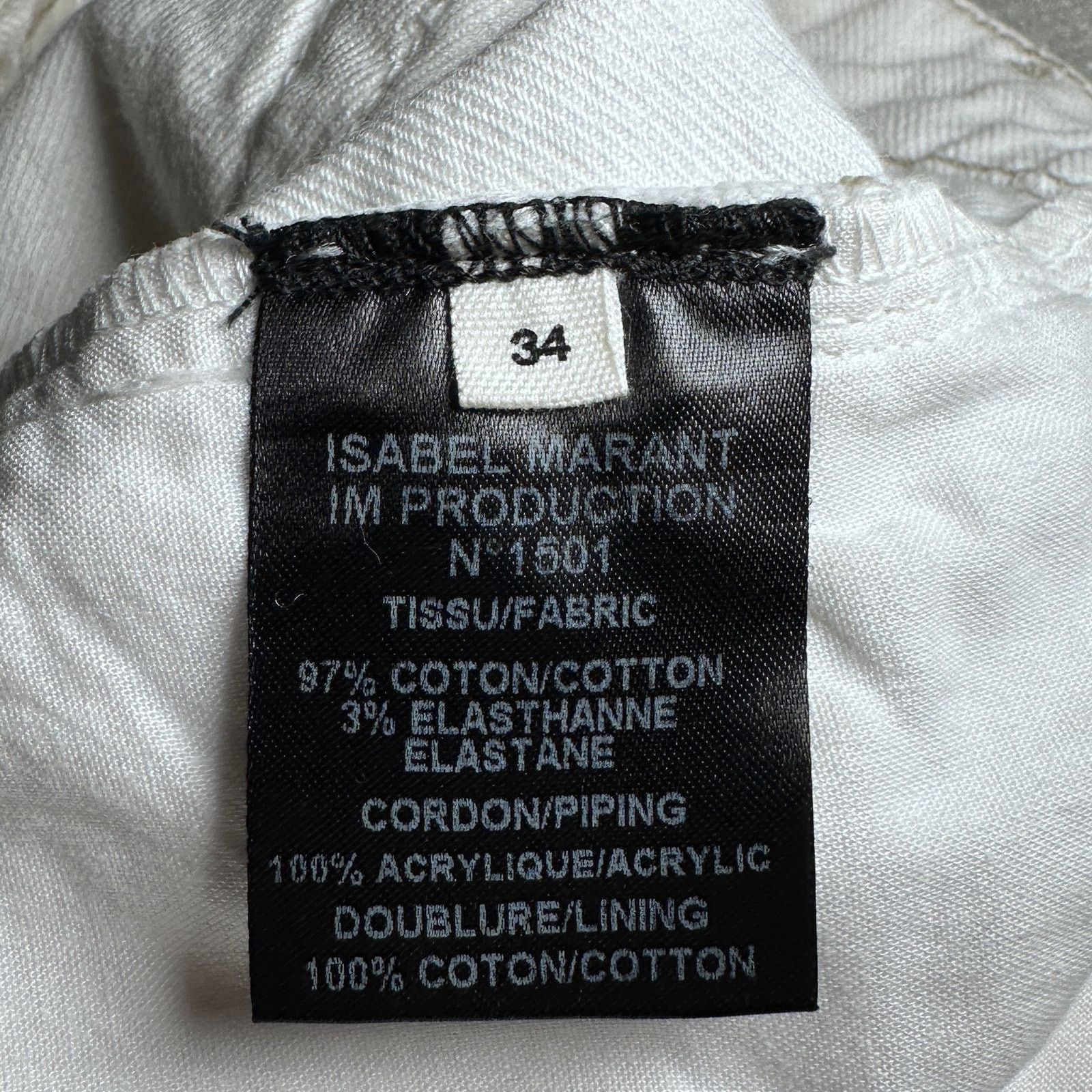Isabel Marant White Stitch Denim Size US 29 - 10 Thumbnail