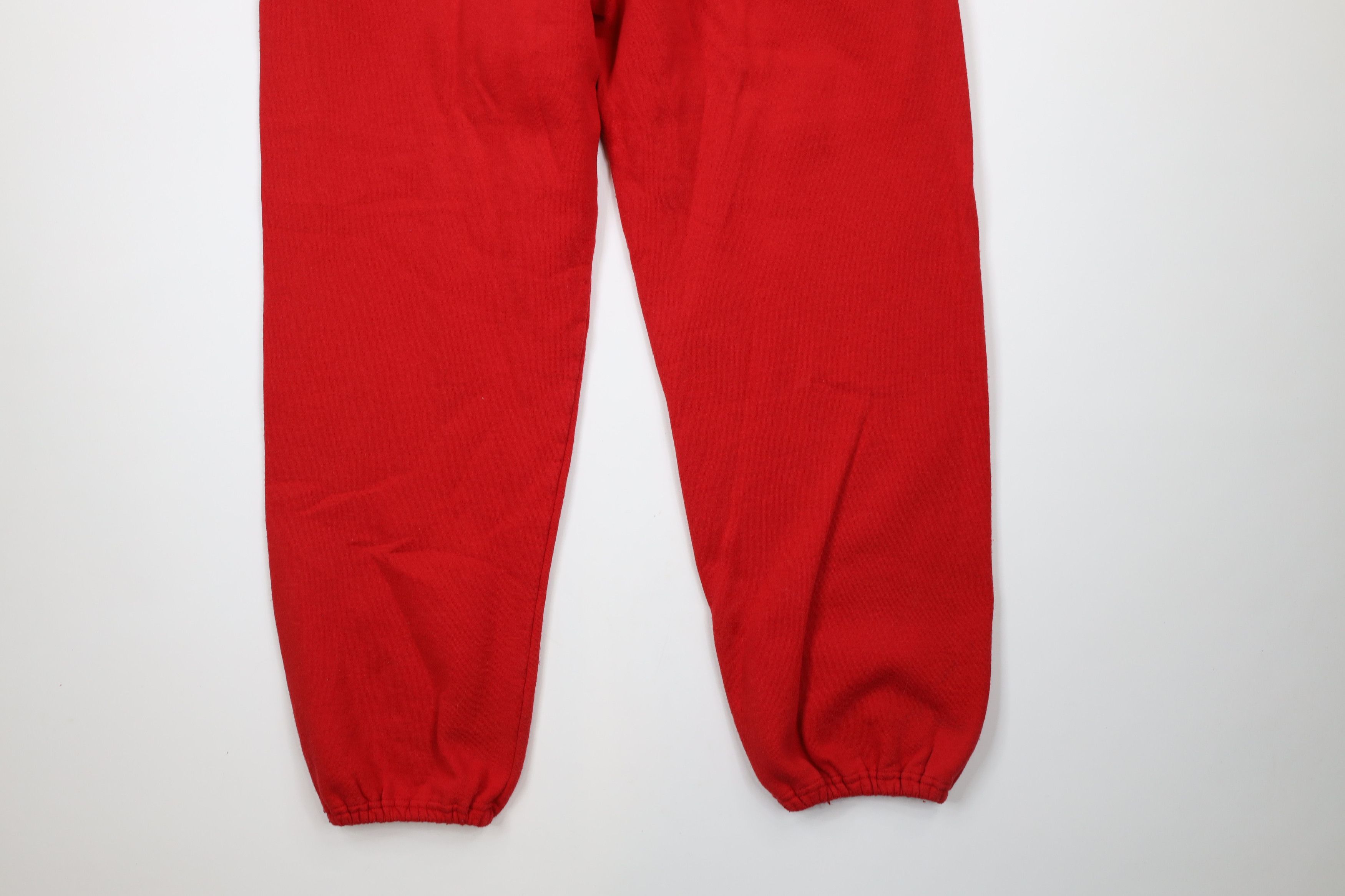 Vintage Vintage 90s Streetwear Blank Cuffed Sweatpants Joggers Red Size US 34 / EU 50 - 12 Thumbnail