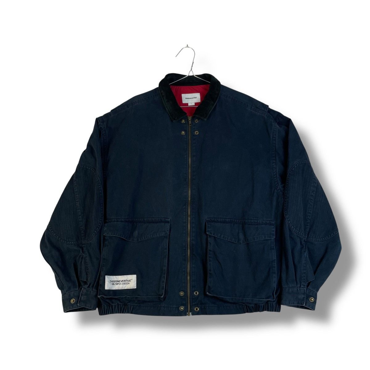 thisisneverthat THISISNEVERTHAT LEATHER COLLAR OVERSIZED WORKWEAR JACKET Size US L / EU 52-54 / 3 - 2 Thumbnail
