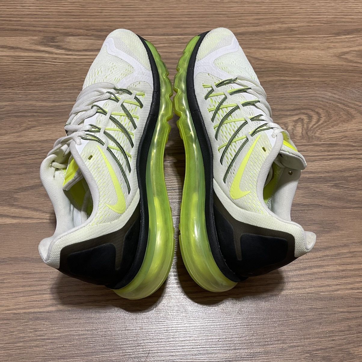 Nike Nike Air Max 2015 Running Shoes White Volt Green Size US 11 / EU 44 - 8 Thumbnail