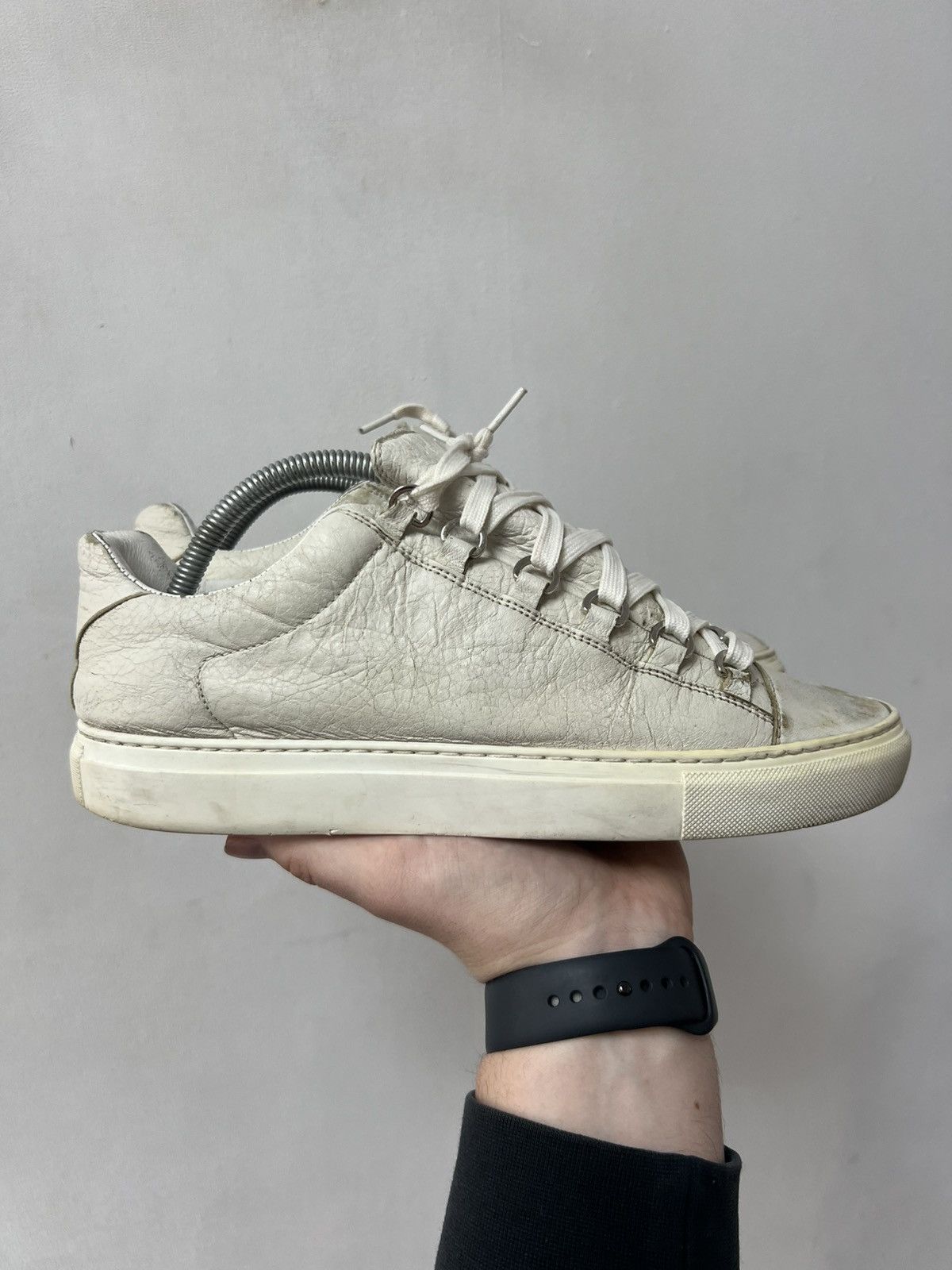 Balenciaga Balenciaga Arena Leather Low Sneaker White Size 7 Size US 7 / EU 40 - 4 Thumbnail