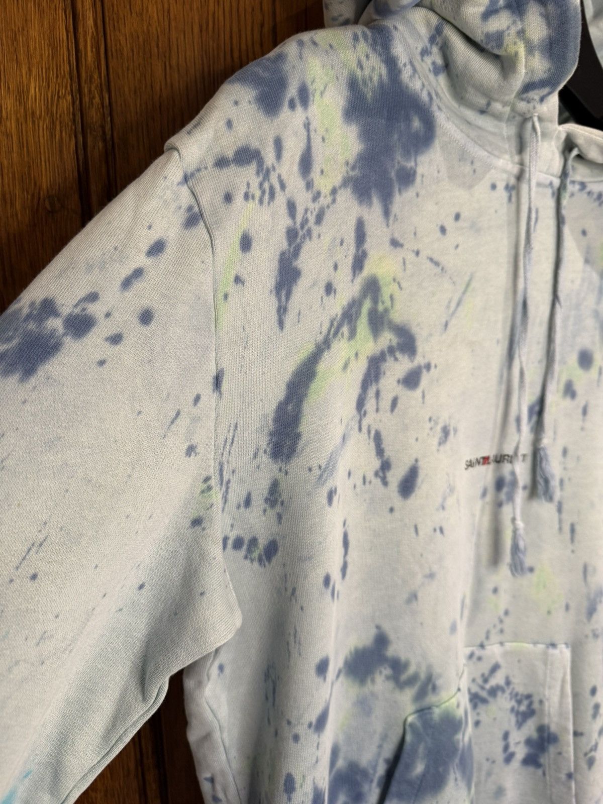 Saint Laurent Paris SS19 Saint Laurent rive gauche logo tie dye blue hoodie S Size US S / EU 44-46 / 1 - 7 Thumbnail