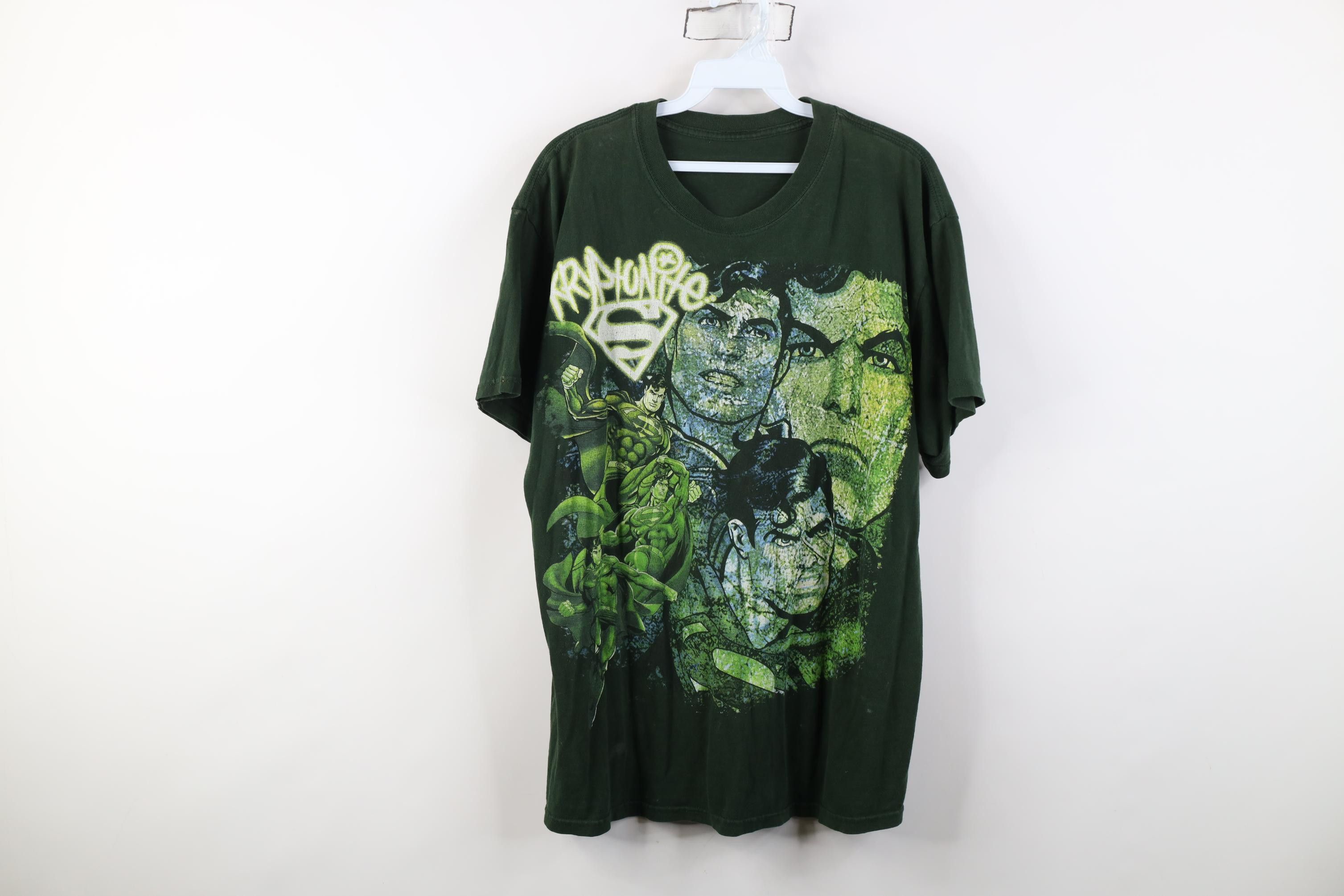 Vintage Vintage Y2K DC Comics Kryptonite Superman T-Shirt Green Size US L / EU 52-54 / 3 - 1 Thumbnail
