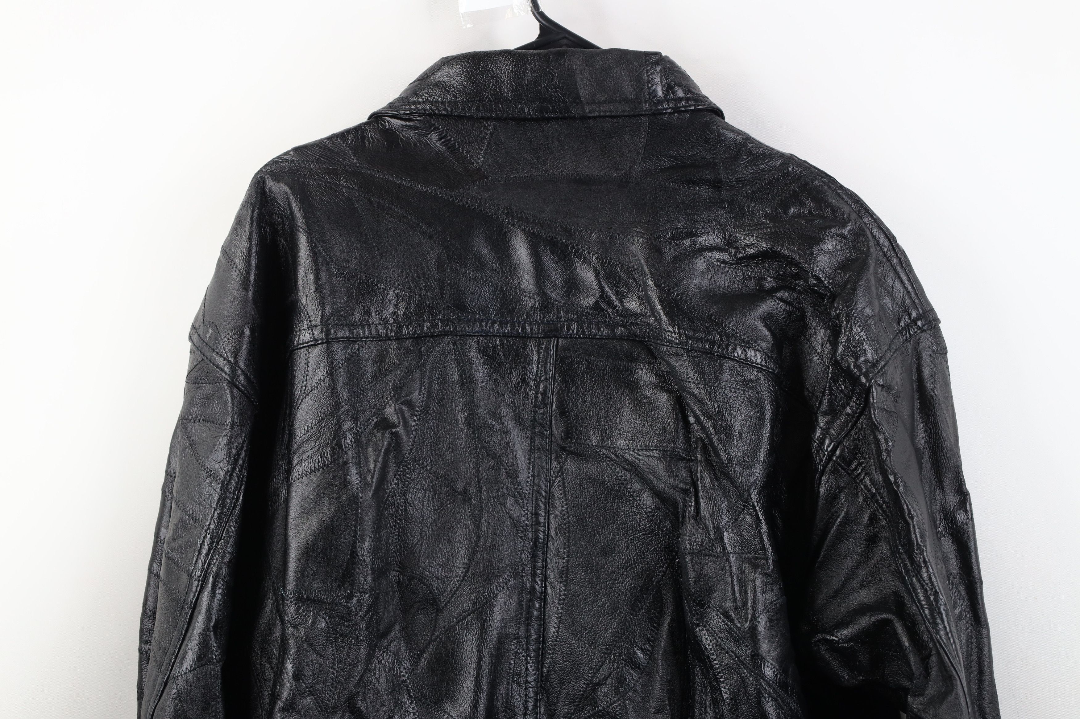 Vintage Vintage 90s Streetwear Patchwork Leather Bomber Jacket Size US XXL / EU 58 / 5 - 15 Thumbnail