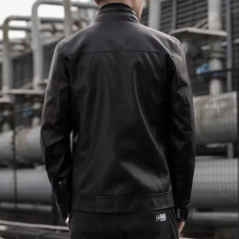 Japanese Brand Slim Fit Moto Faux Leather Racing Jacket - Black Biker Size US M / EU 48-50 / 2 - 2 Thumbnail