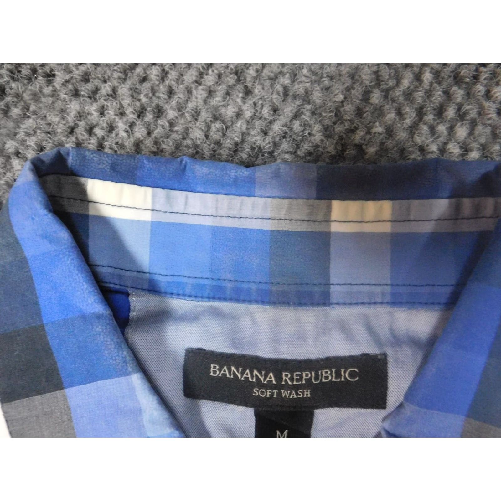 Banana Republic Banana Republic Mens Shirt Long Sleeve Button-Up Collared Blue Plaid Regular M Size US M / EU 48-50 / 2 - 5 Thumbnail