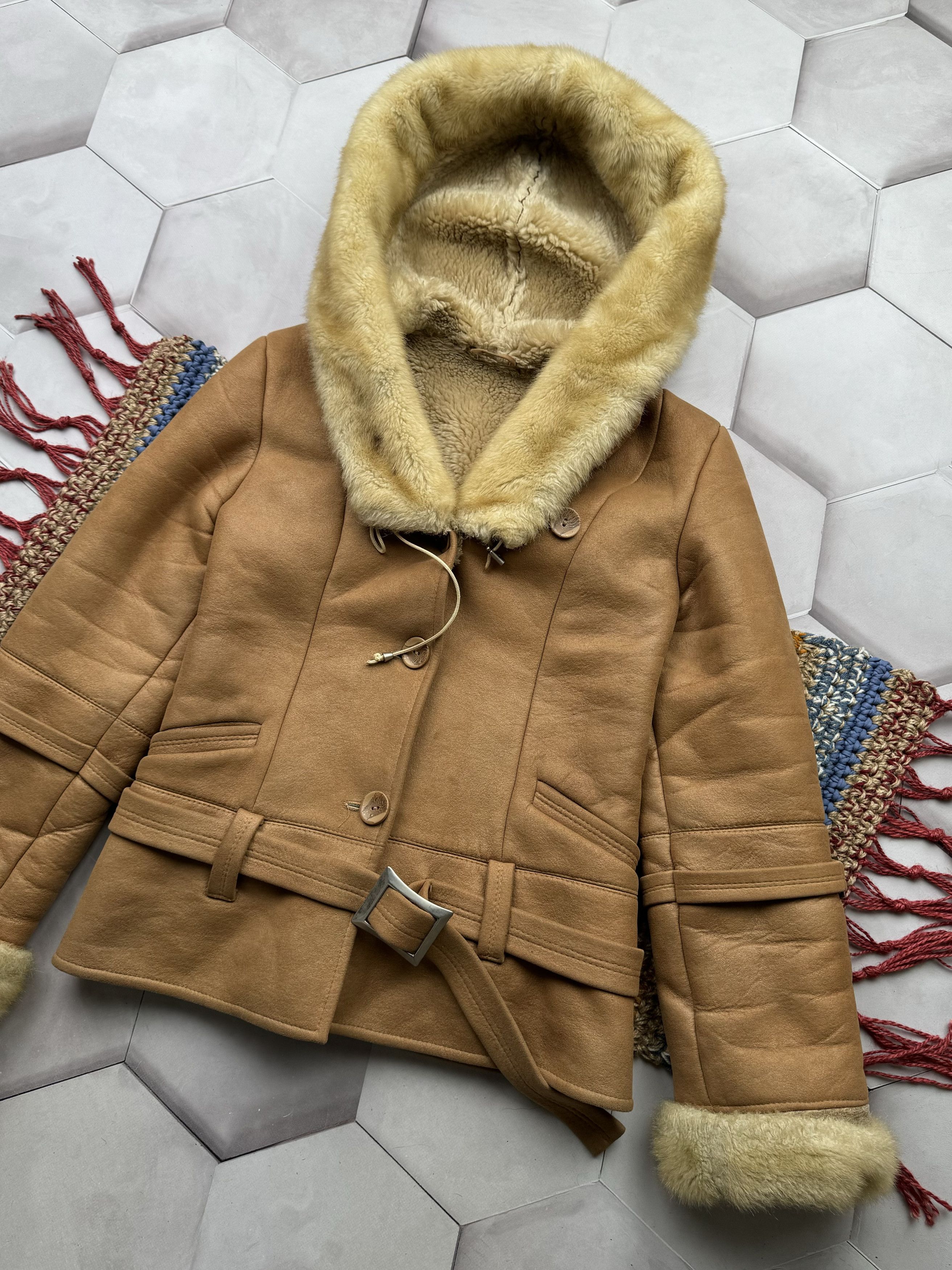 Japanese Brand Vintage Faux Sheepskin Coat With Belted (E4) Size S / US 4 / IT 40 - 3 Thumbnail