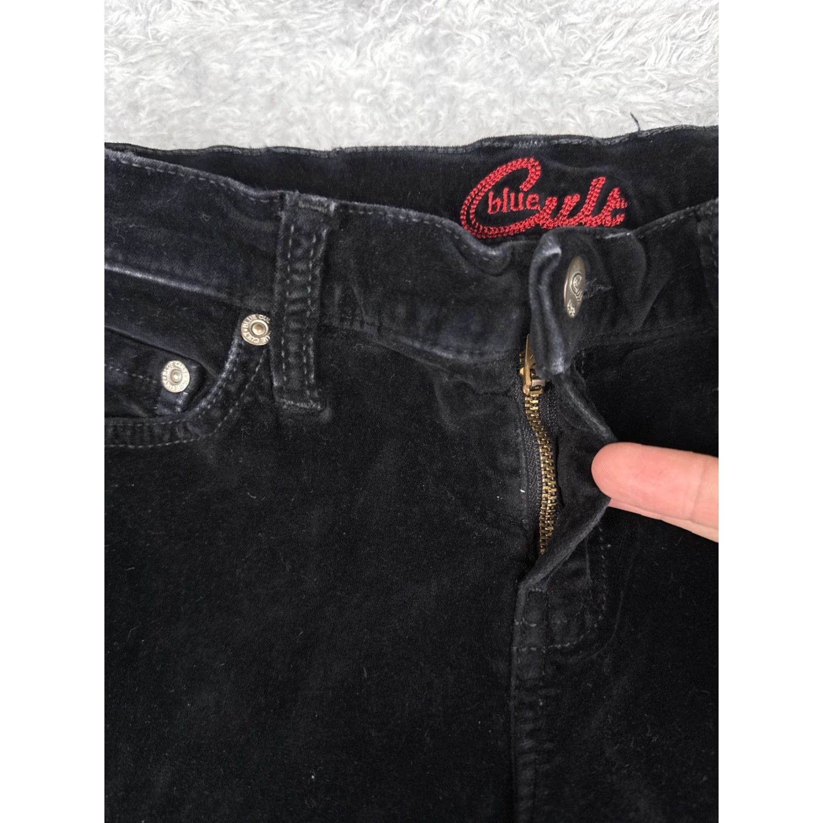 Velvet Blue Cult Jeans Womens 27 Black Velvet Weaver Straight Leg 5 Pocket Stretch Size 27" / US 4 / IT 40 - 5 Thumbnail