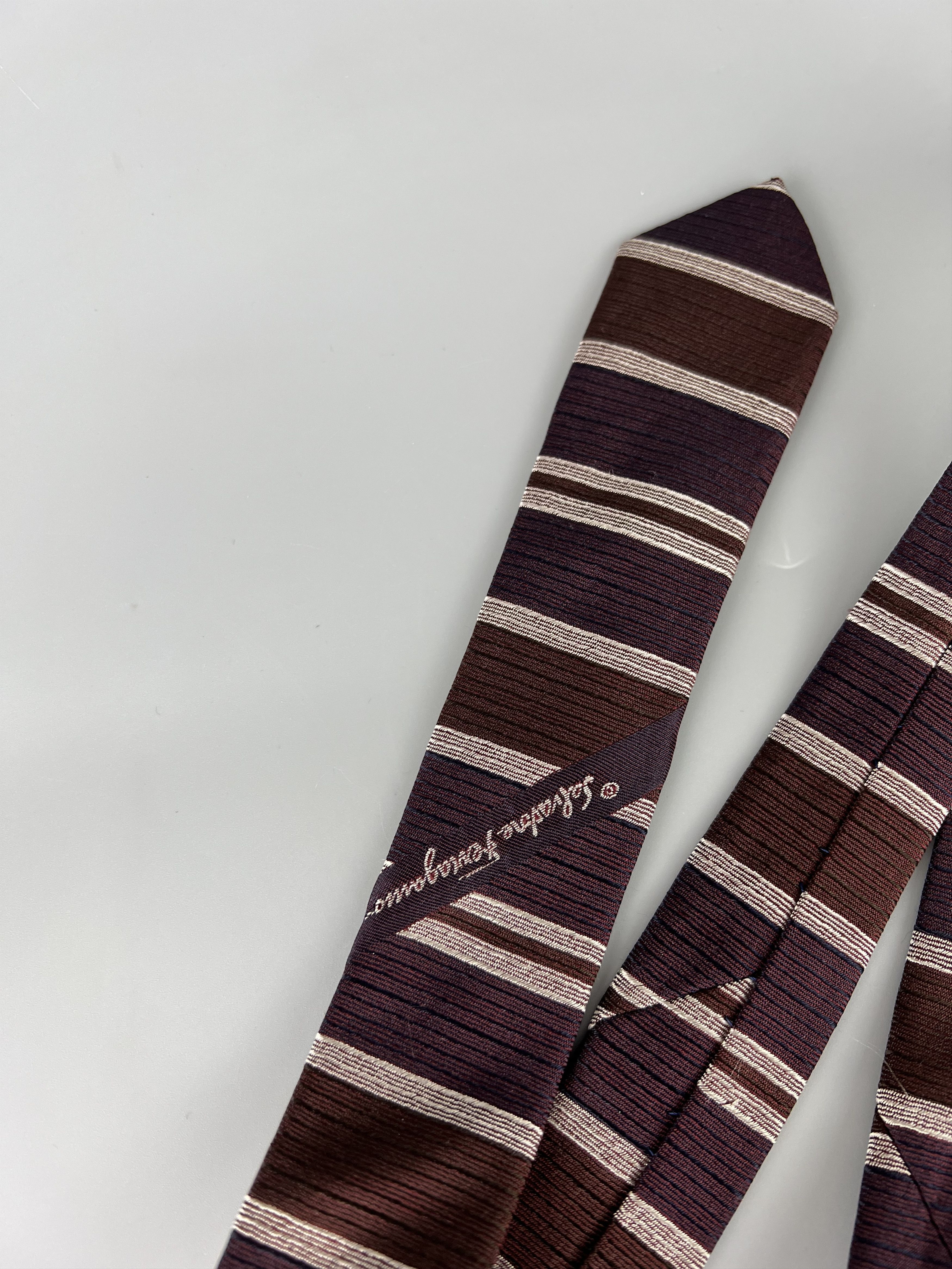 Salvatore Ferragamo Salvatore Ferragamo Striped Silk Tie Size ONE SIZE - 3 Thumbnail