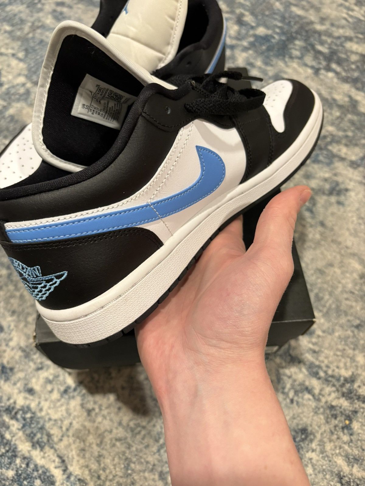 Nike Air Jordan 1 Low 'Black University Blue' Size US 10 / EU 43 - 5 Thumbnail