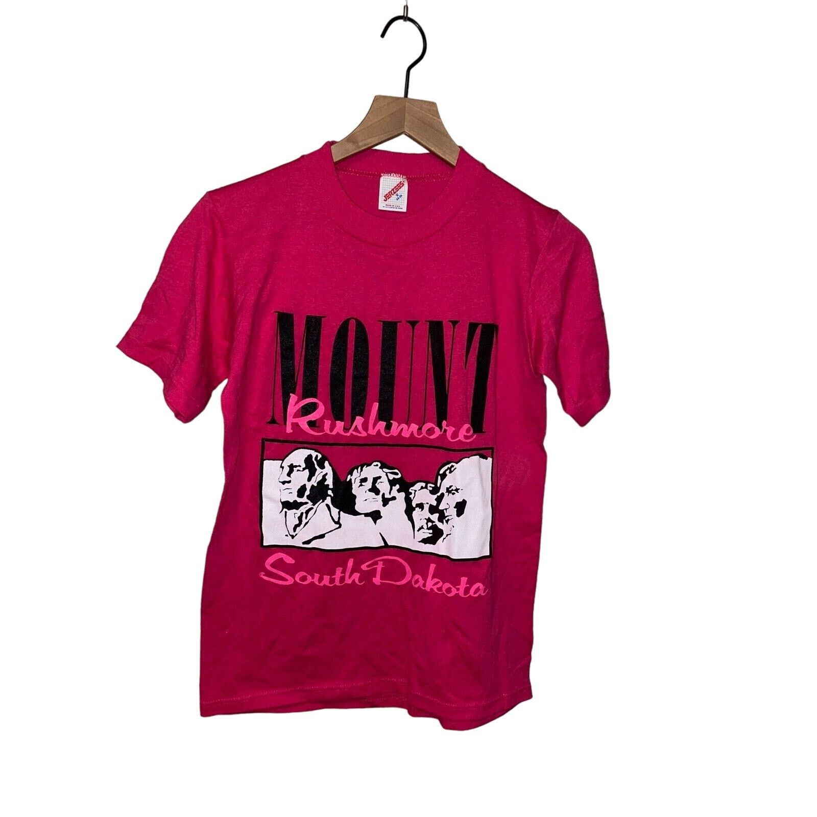 Jerzees Vintage South Dakota Shirt Mount Rushmore SD Pink Tee 90s S Size US S / EU 44-46 / 1 - 1 Thumbnail