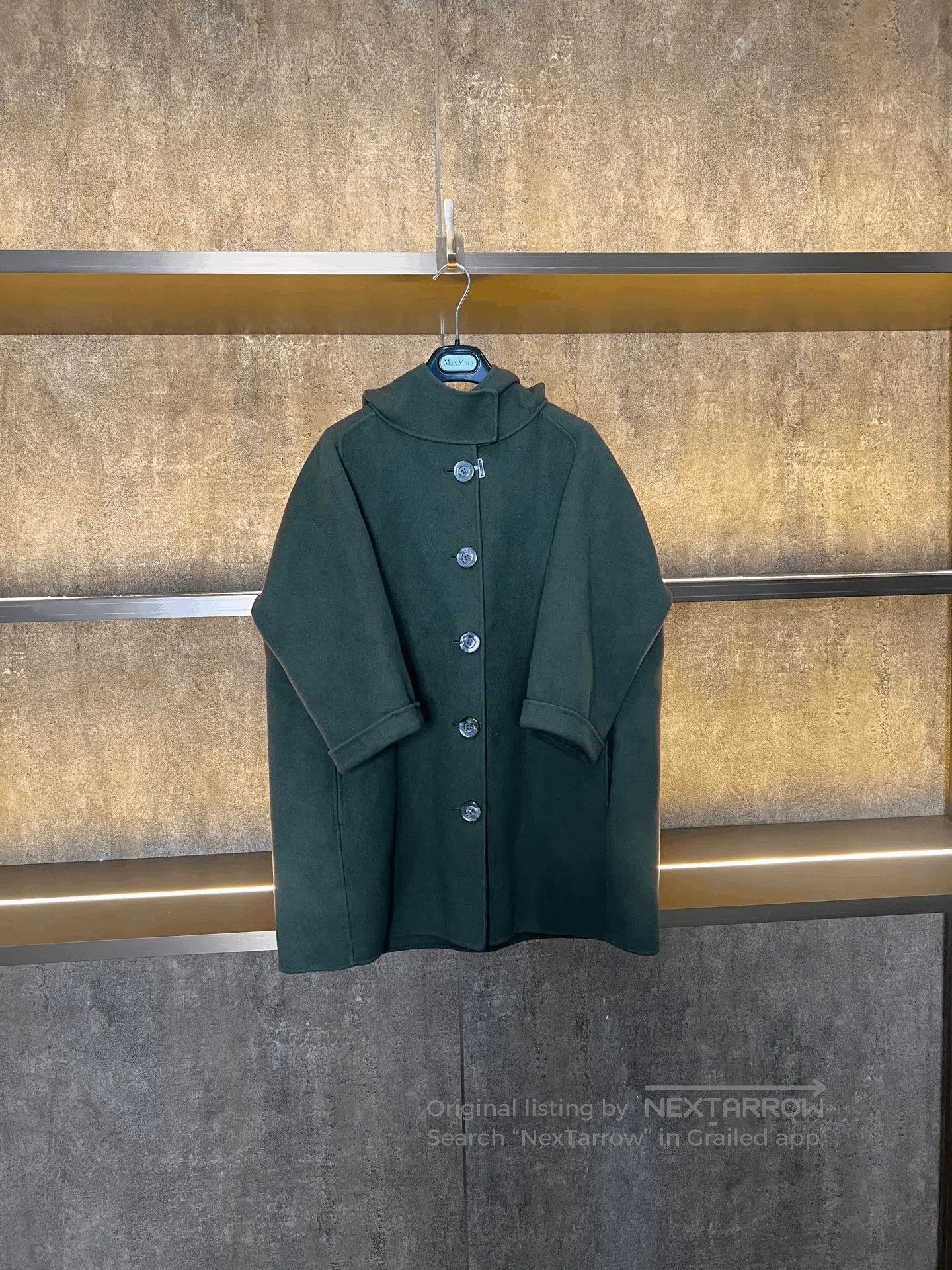 Dior Dior Dark Green Cashmere Hooded Coat. Size XXS / US 00 / IT 34 - 1 Thumbnail