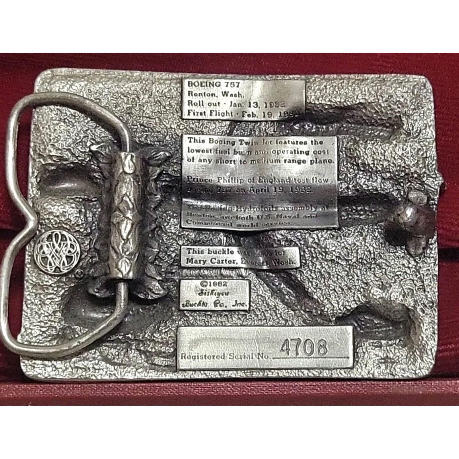 Vintage Vintage Siskiyou Boeing 757 Hydrofoil Pewter Belt Buckle 1982 Size ONE SIZE - 5 Thumbnail