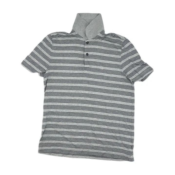 Givenchy Givenchy Men's Gray Striped Short-Sleeve Polo Size US M / EU 48-50 / 2 - 1 Thumbnail