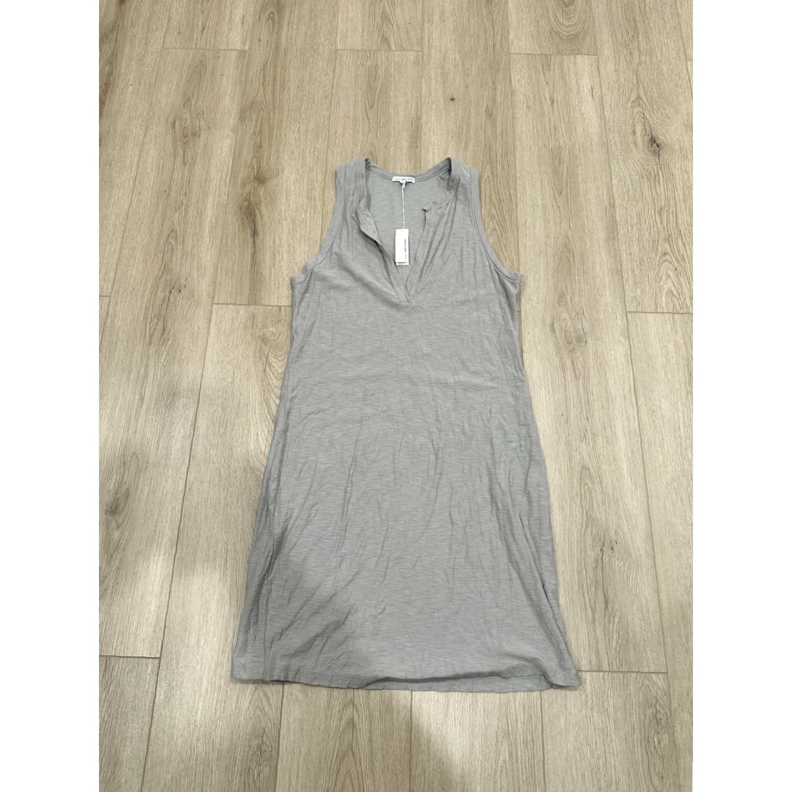 James Perse NWT James Perse Deep V-Neck Tank Dress Women 4 Mini Grey Tank Dress V-Neck Sleeveless Cotton Blend Short Casual Spring Modern Size S / US 4 / IT 40 - 2 Thumbnail