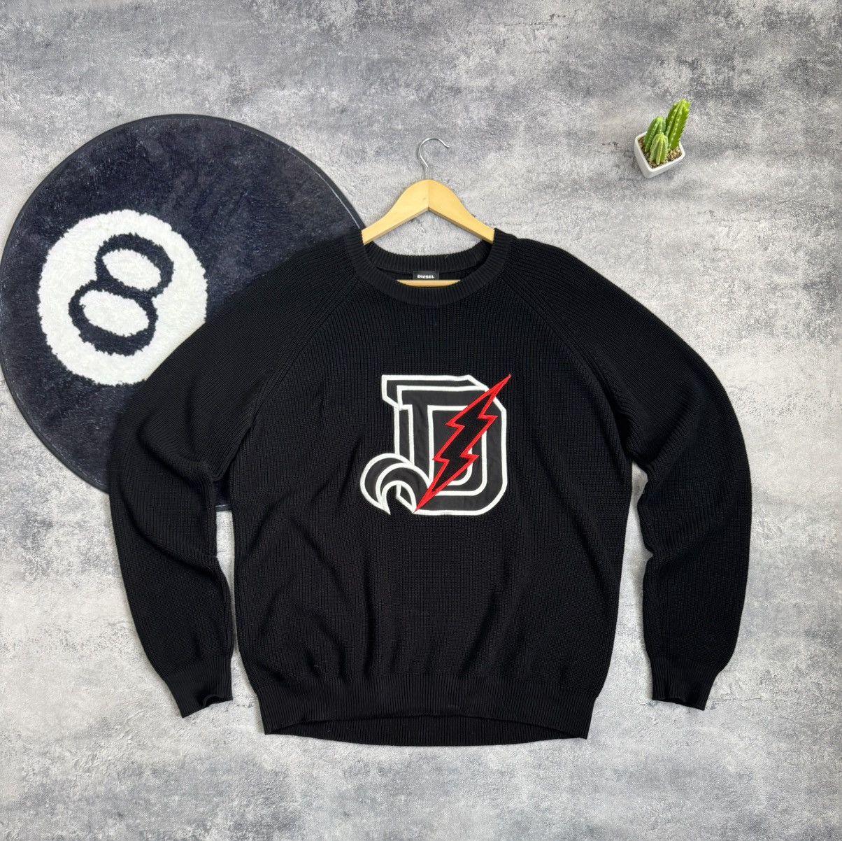 Diesel Diesel Knit Sweater Oversize Vintage Y2k Spellout Big Logo Size US XXL / EU 58 / 5 - 1 Thumbnail