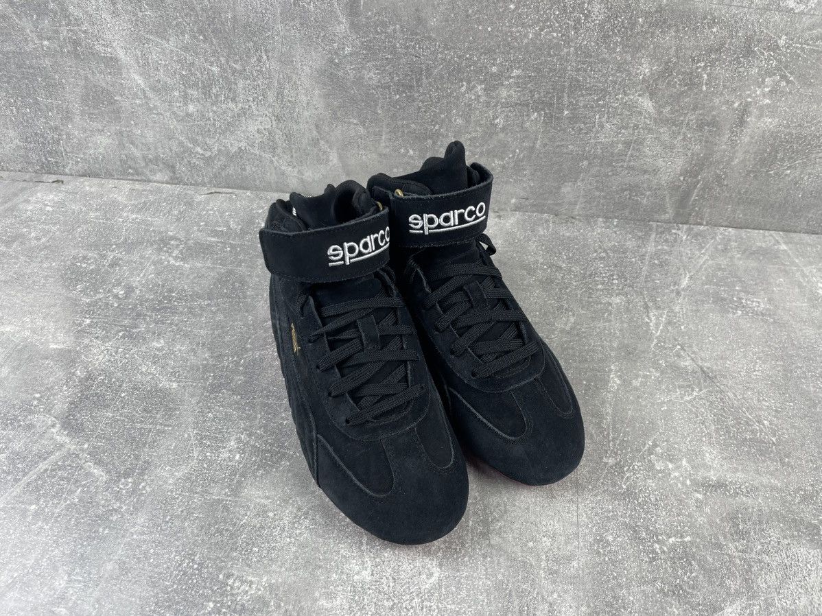 Puma × Vintage Vintage PUMA Women's Sparco Driver Suede Black Hi Sneakers Size US 7.5 / IT 37.5 - 3 Thumbnail
