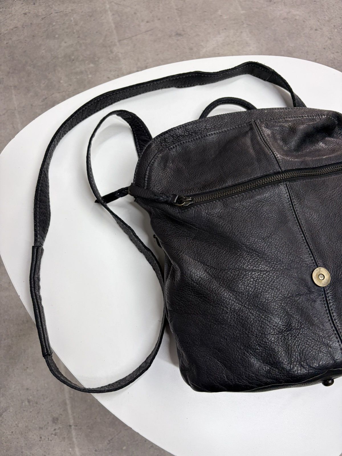 KMRii Vintage Leather Backpack Shoulder Bag 2Way Y2K Distressed Size ONE SIZE - 15 Thumbnail