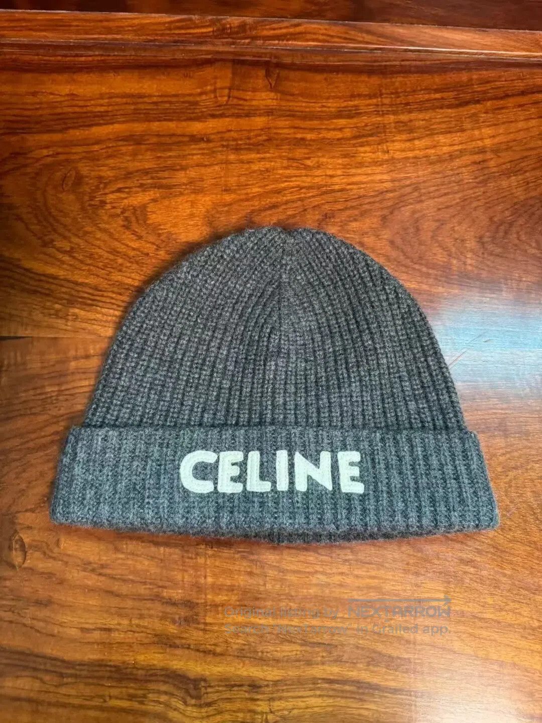 Celine CELINE Grey Letter Beanie| Size ONE SIZE - 1 Thumbnail