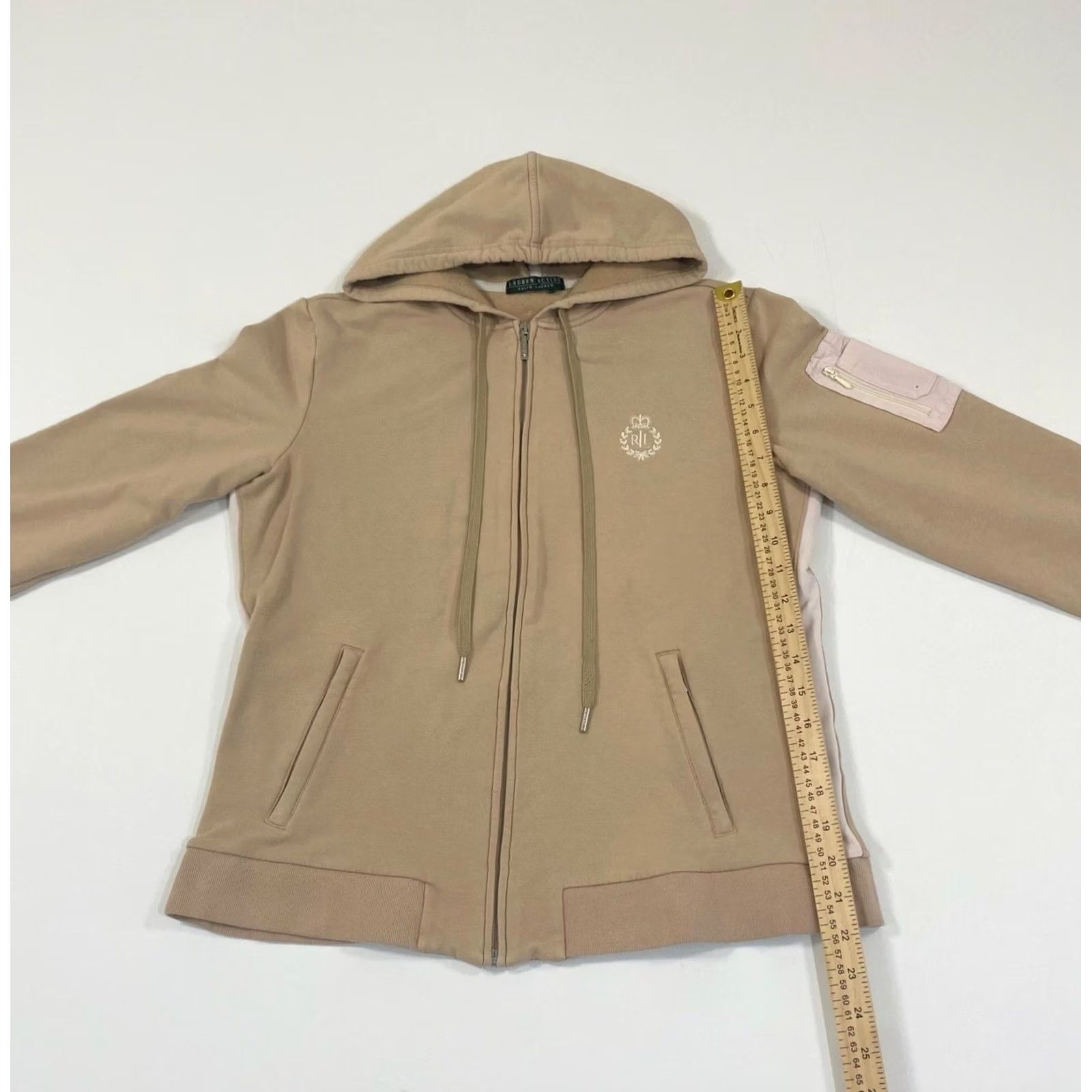 Ralph Lauren Ralph Lauren Hoodie Womens Beige Full Zip Lauren Active Crest Logo Jacket Read Size M / US 6-8 / IT 42-44 - 4 Thumbnail