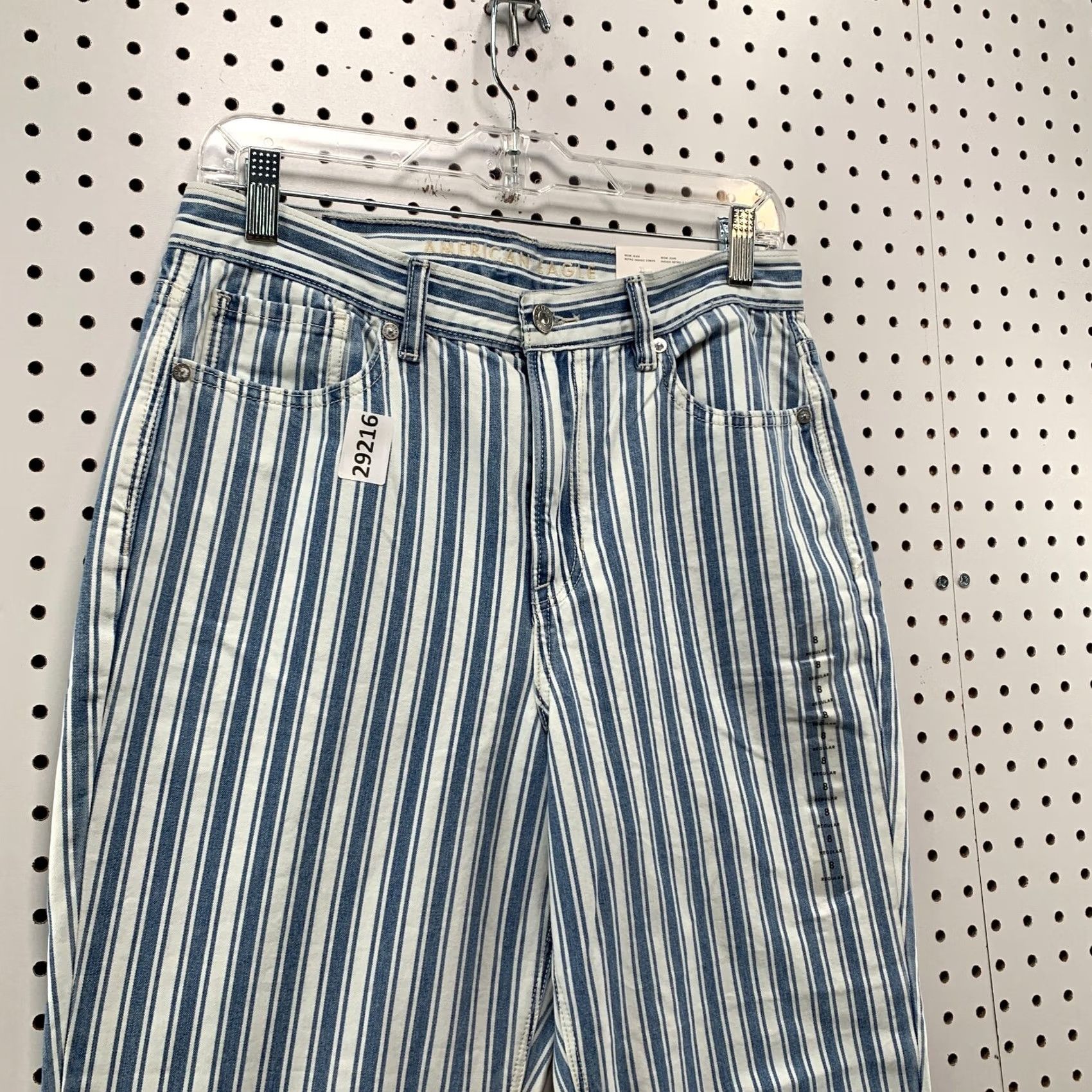 American Eagle Outfitters American Eagle Jeans Womens Size 8 30x28 MOM Denim Retro Indigo Striped NEW NWT Size 30" / US 8 / IT 44 - 6 Thumbnail