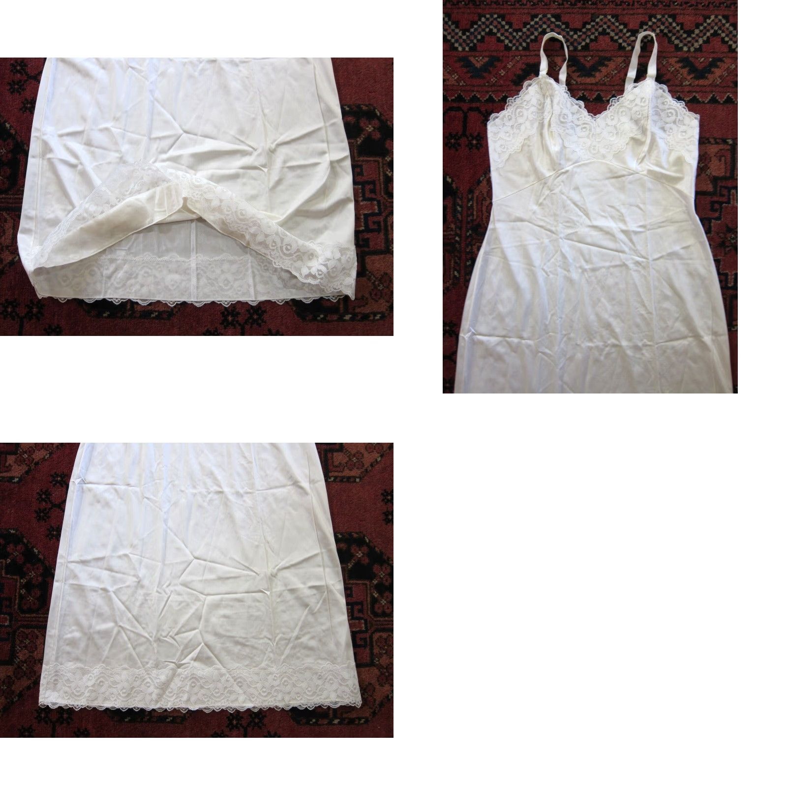 Vintage Vintage Pinehurst Ivory Lace Spaghetti Strap Long Slip Nightgown Dress 36 Medium Size M / US 6-8 / IT 42-44 - 8 Thumbnail