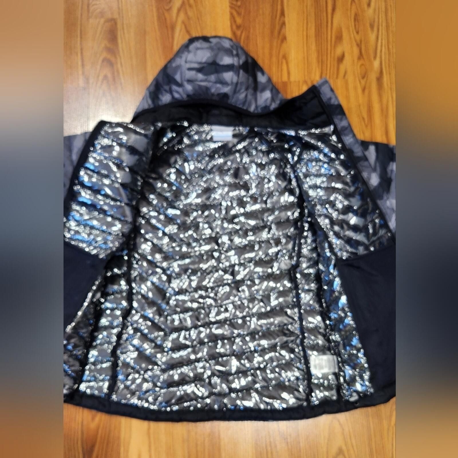 Columbia Columbia Women's Gray Black Camouflage Puffer Jacket Size L / US 10 / IT 46 - 4 Thumbnail
