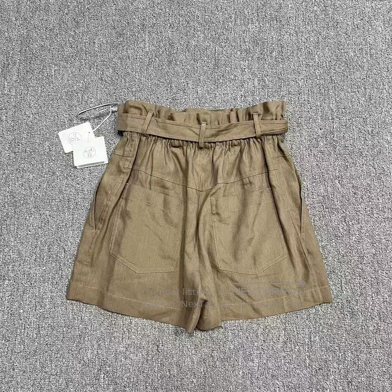 Other Hermes Brown Linen Silk Blended Drawstring Shorts Size 25" / US 0 / IT 36 - 2 Thumbnail